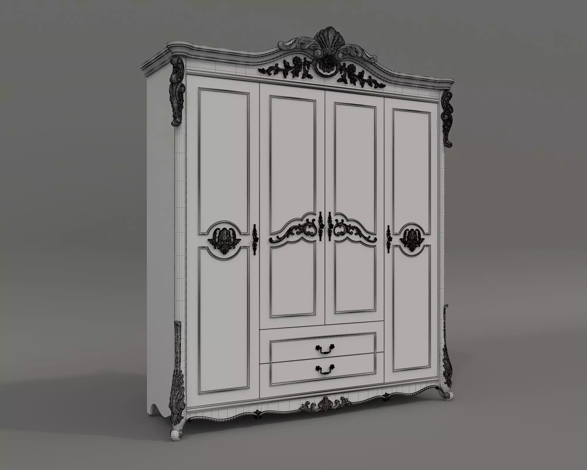 Classic European style Cabinet Collection 11 3D model_12