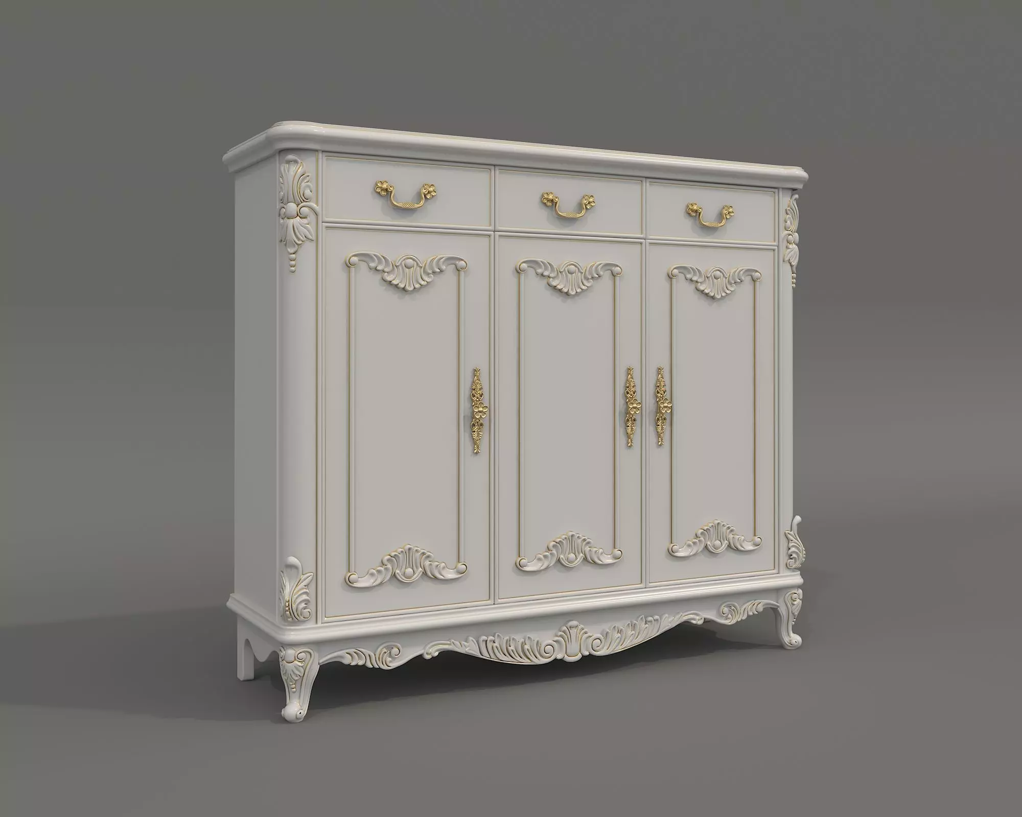 Classic European style Cabinet Collection 11 3D model_1