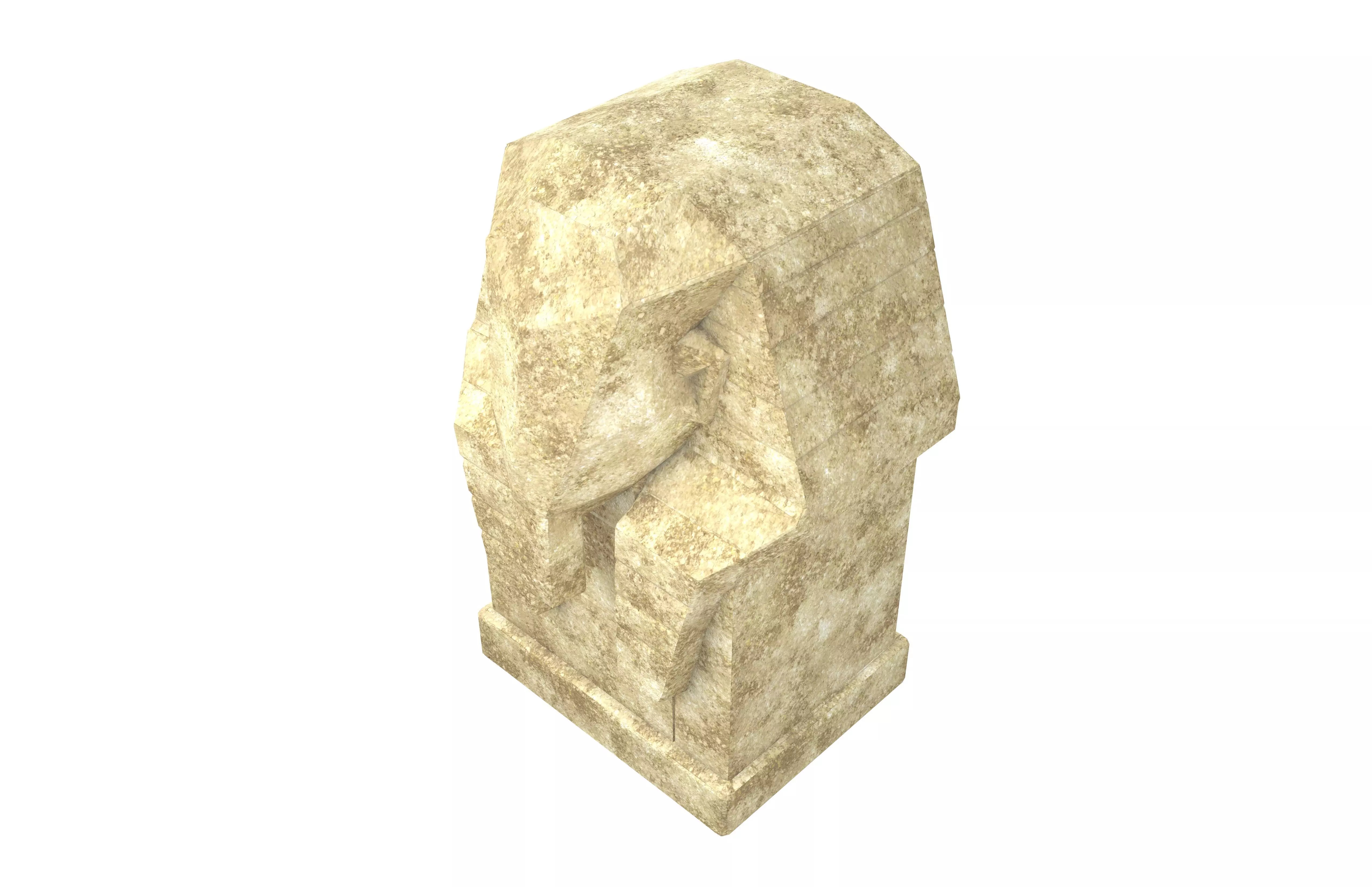 Ancient Egyptian Human Head Stele v1 001 Low-poly 3D model_2