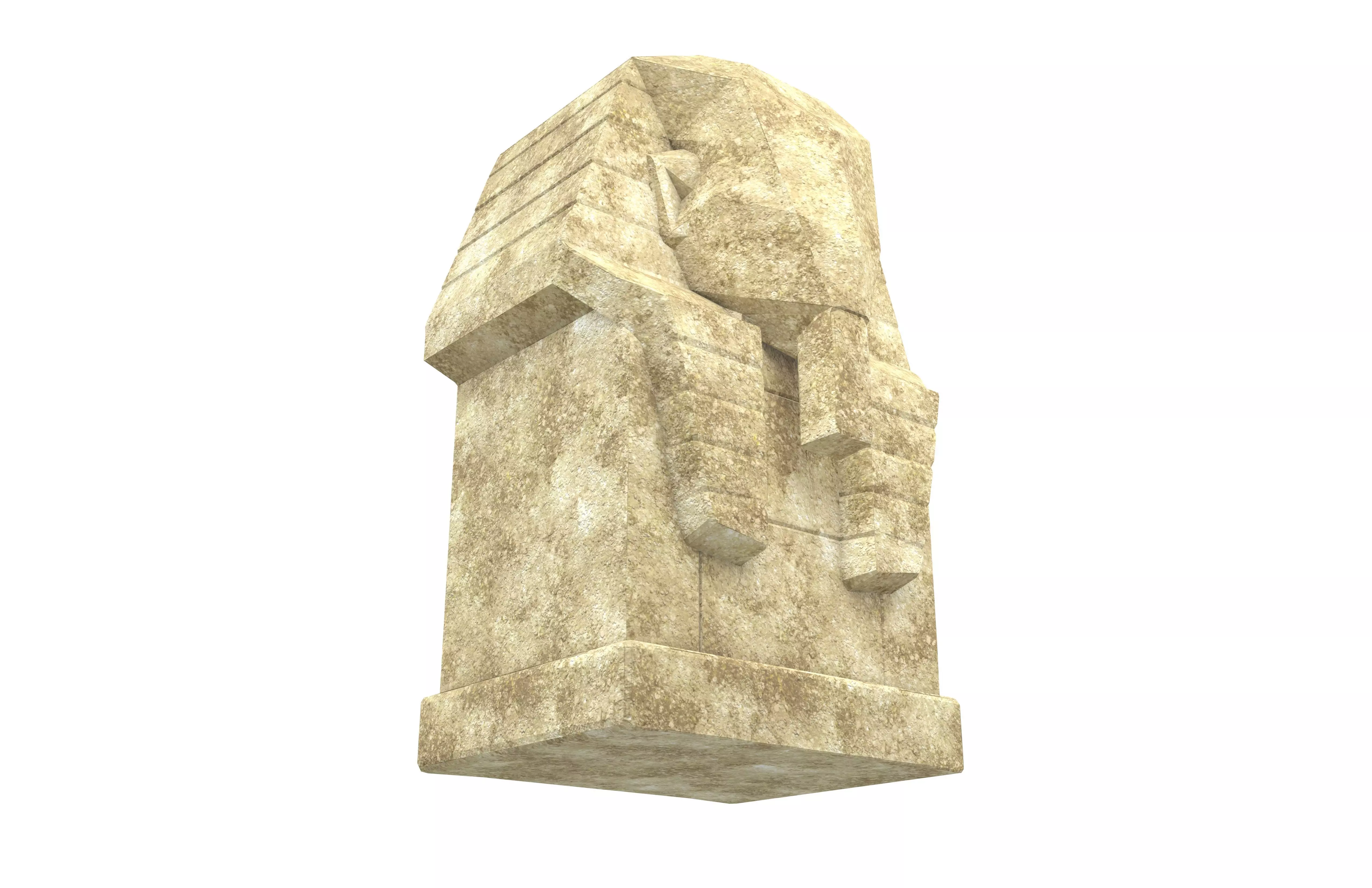 Ancient Egyptian Human Head Stele v1 001 Low-poly 3D model_3