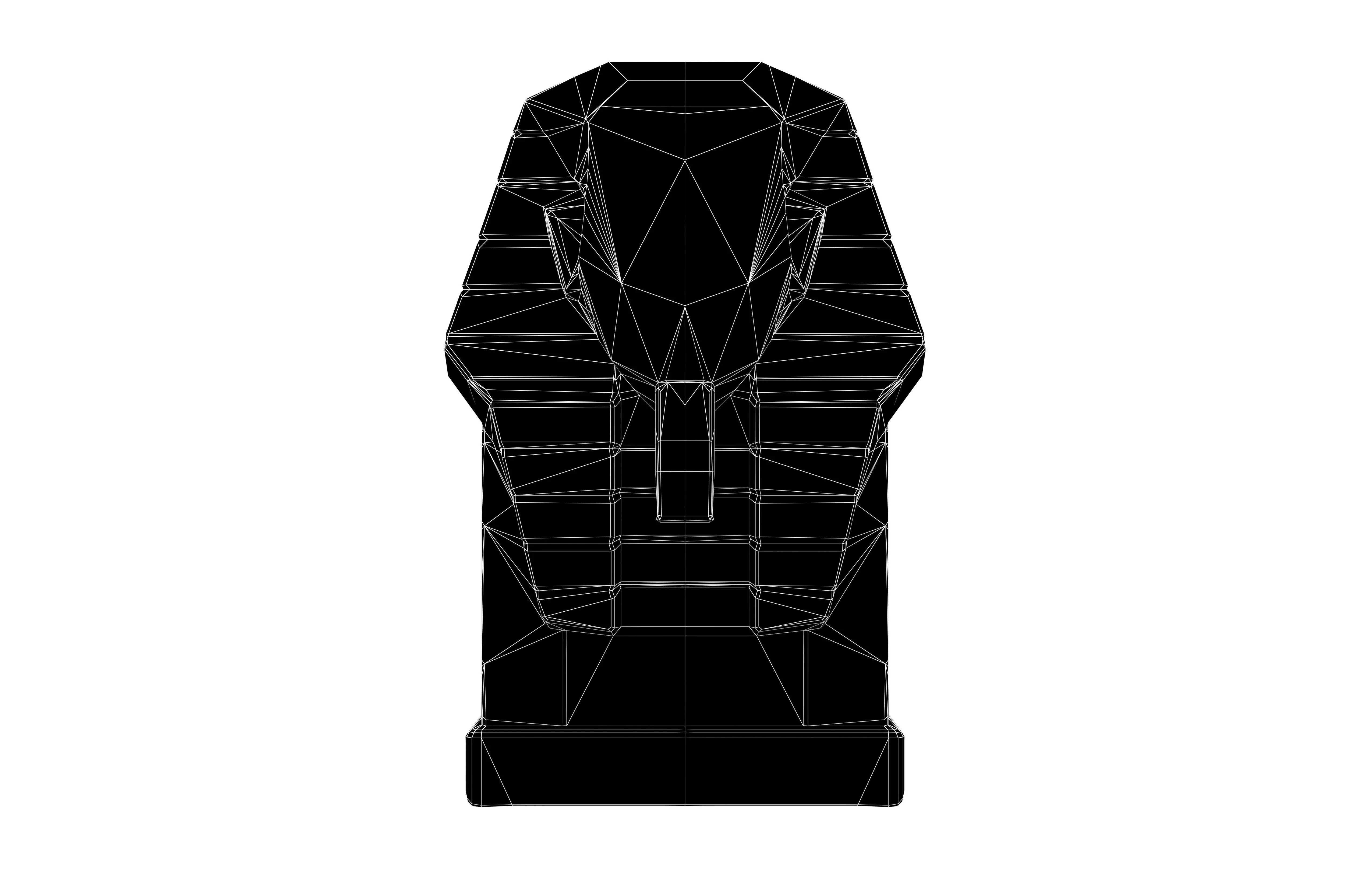 Ancient Egyptian Human Head Stele v1 001 Low-poly 3D model_5