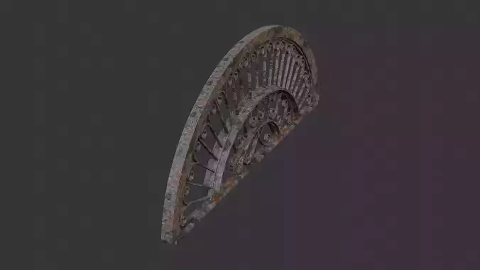 Rusty Arch Window Metal Frame Decor