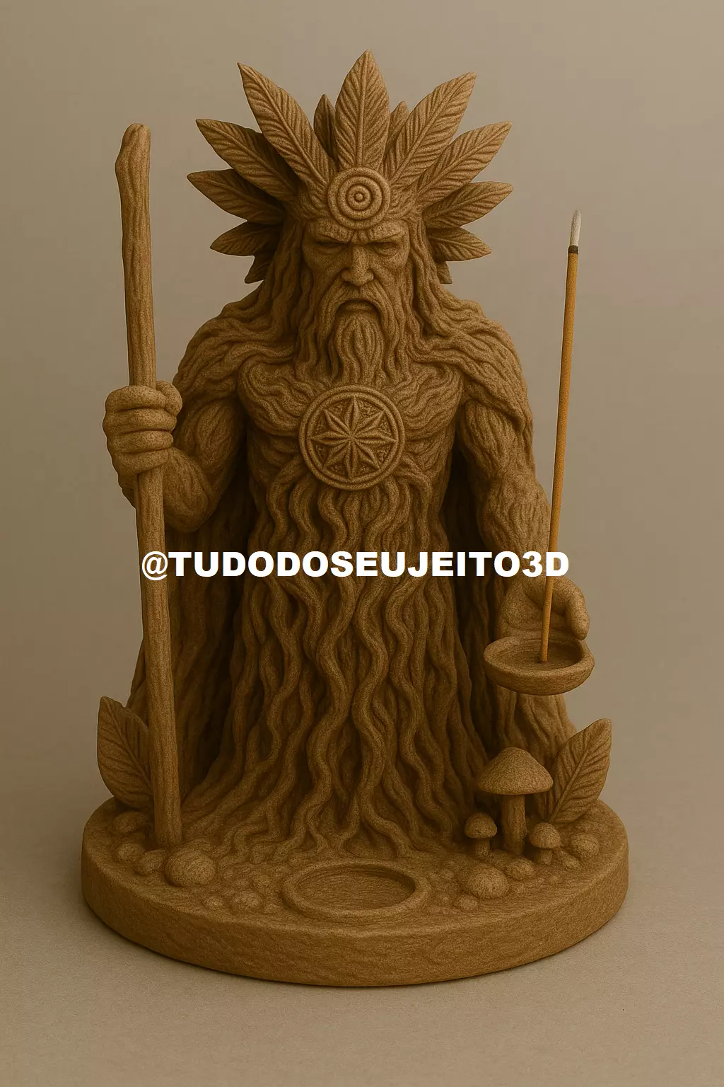 Guardian Druid STL Mystic Incense Holder Dual Function 3D print model_0