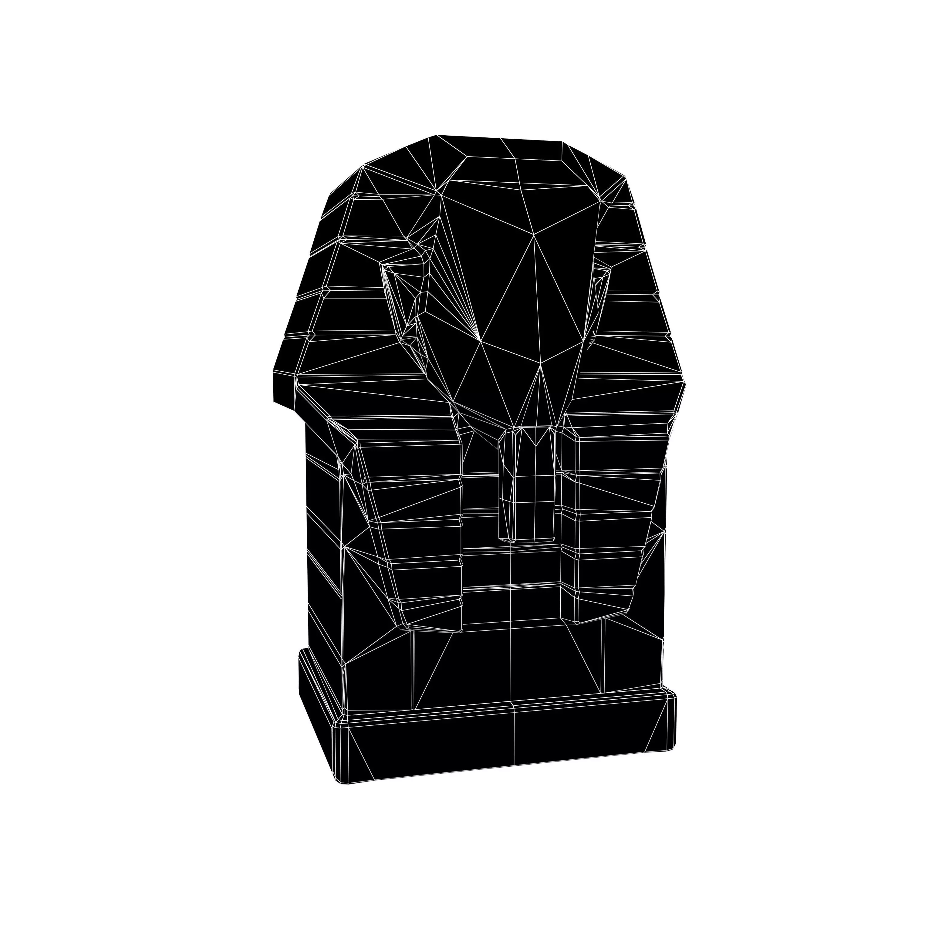 Ancient Egyptian Human Head Stele v1 002 Low-poly 3D model_4