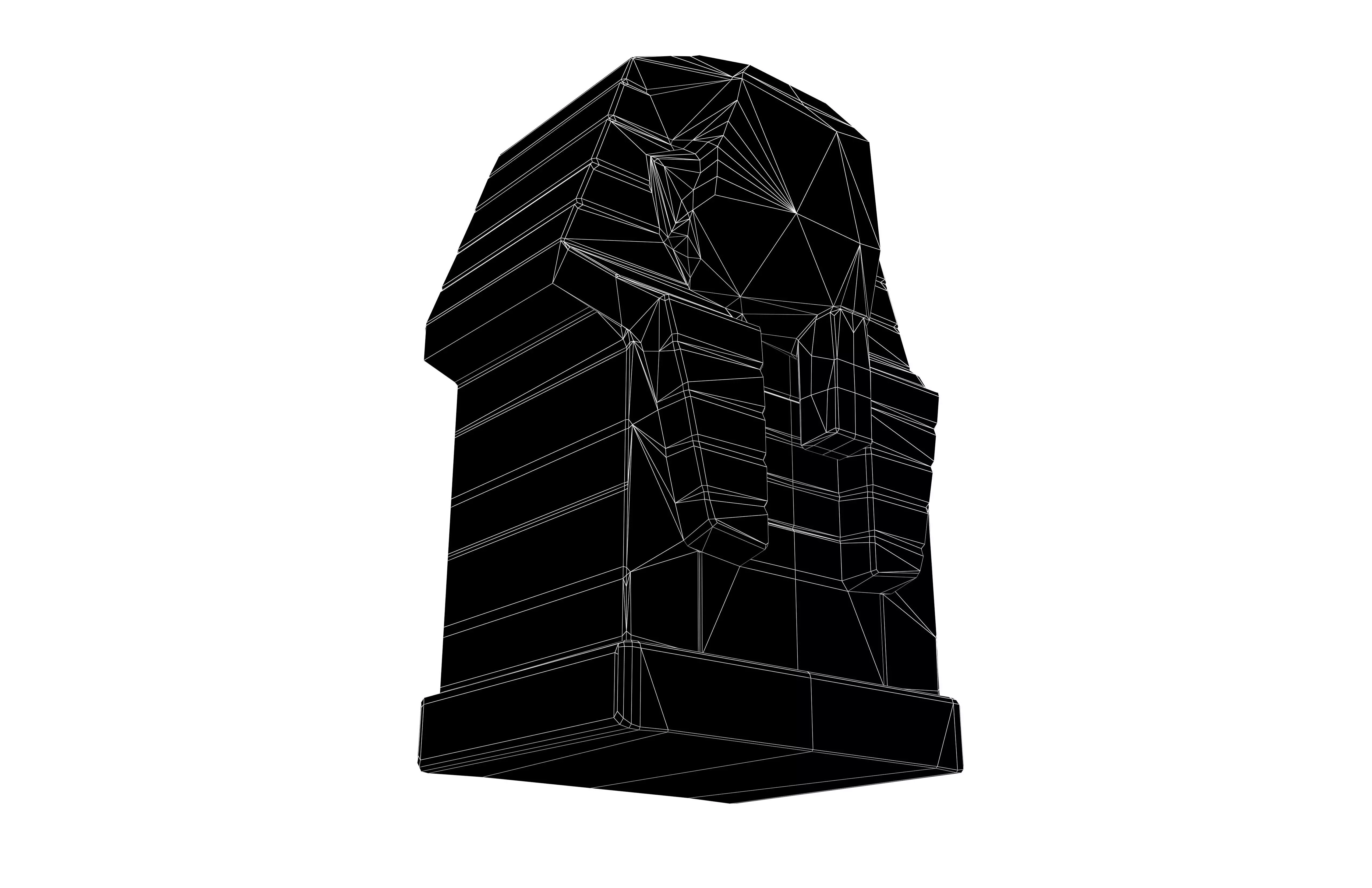 Ancient Egyptian Human Head Stele v1 002 Low-poly 3D model_7