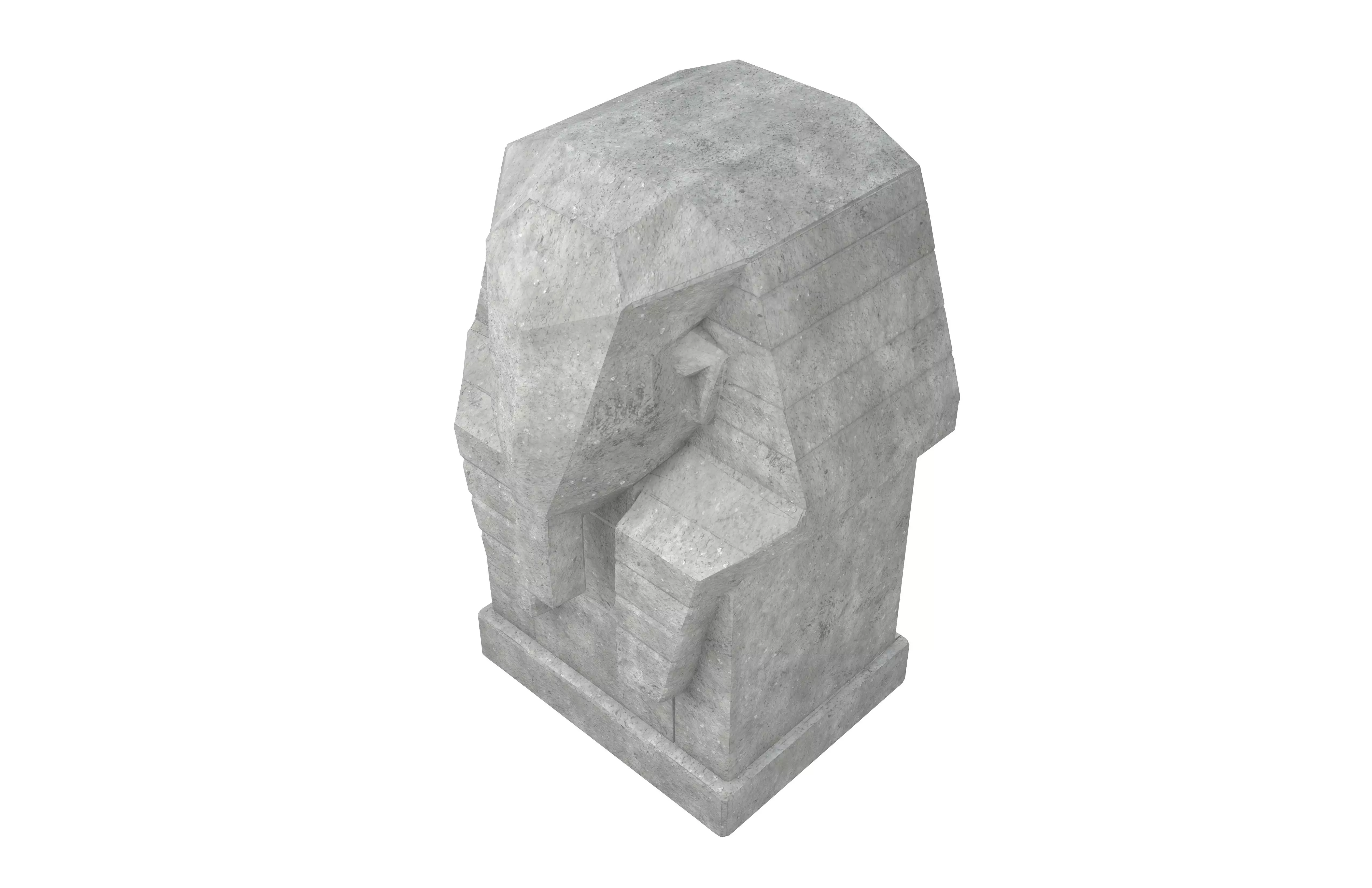 Ancient Egyptian Human Head Stele v1 002 Low-poly 3D model_2