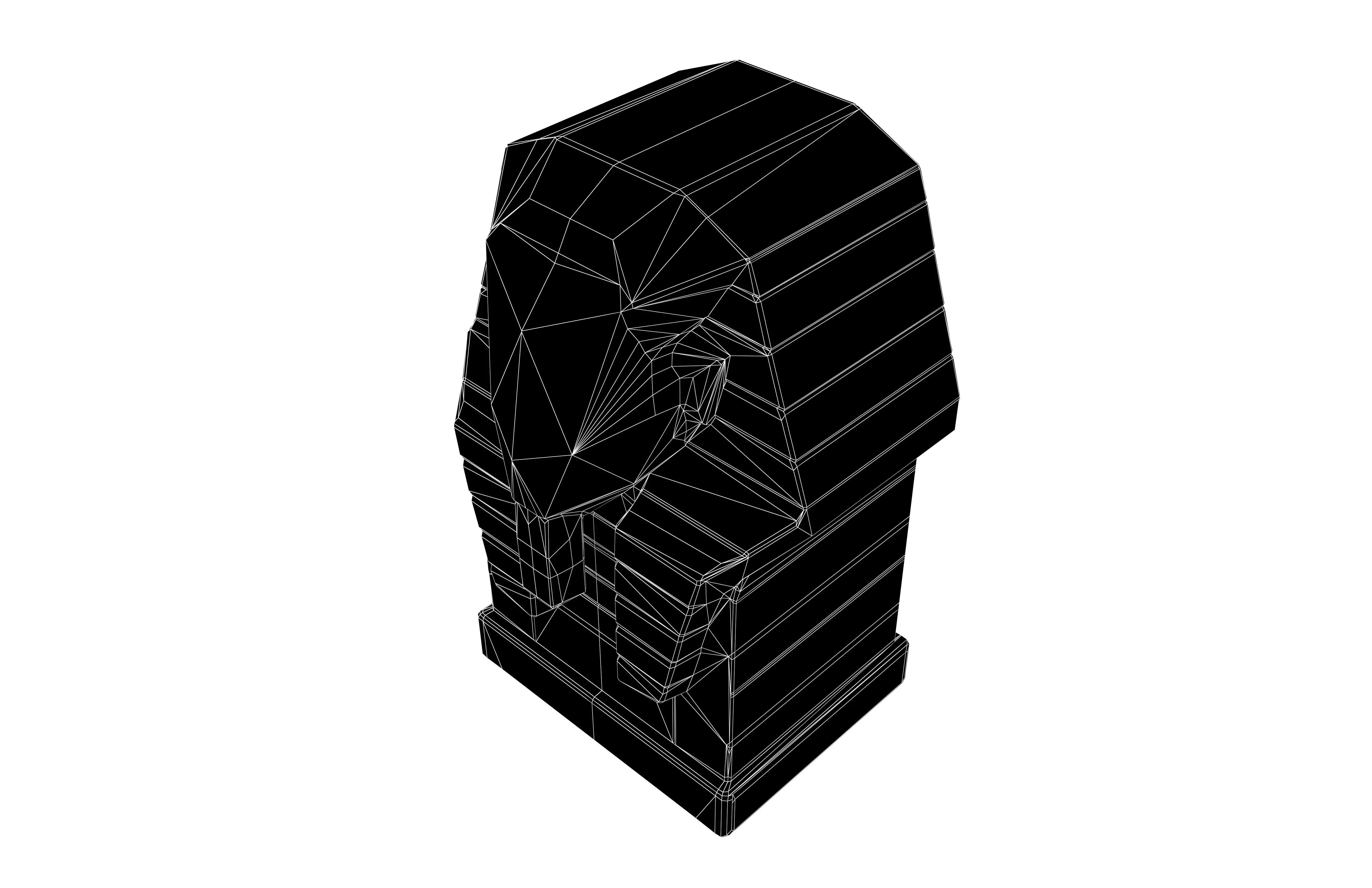 Ancient Egyptian Human Head Stele v1 002 Low-poly 3D model_6
