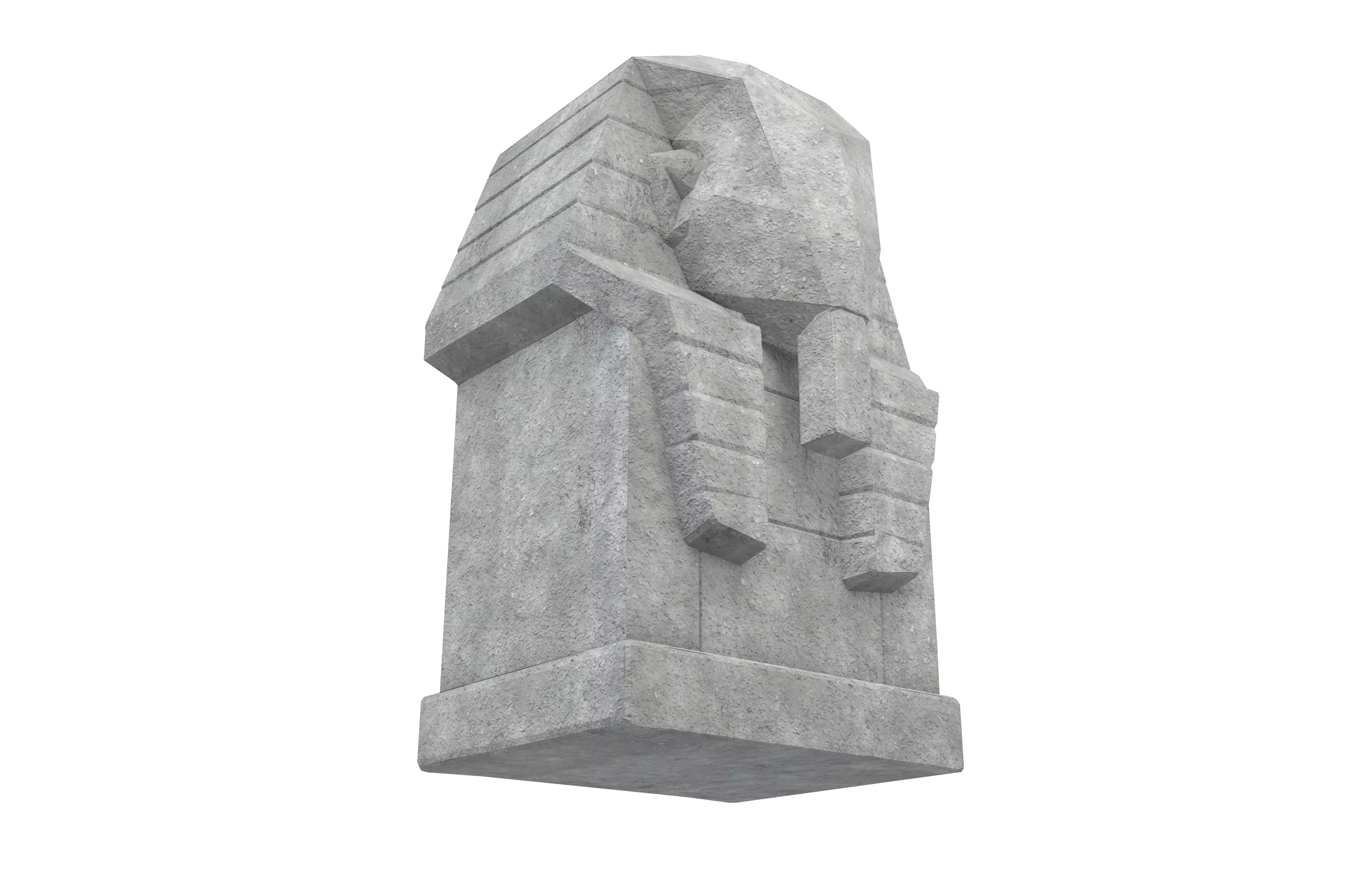 Ancient Egyptian Human Head Stele v1 002 Low-poly 3D model_3