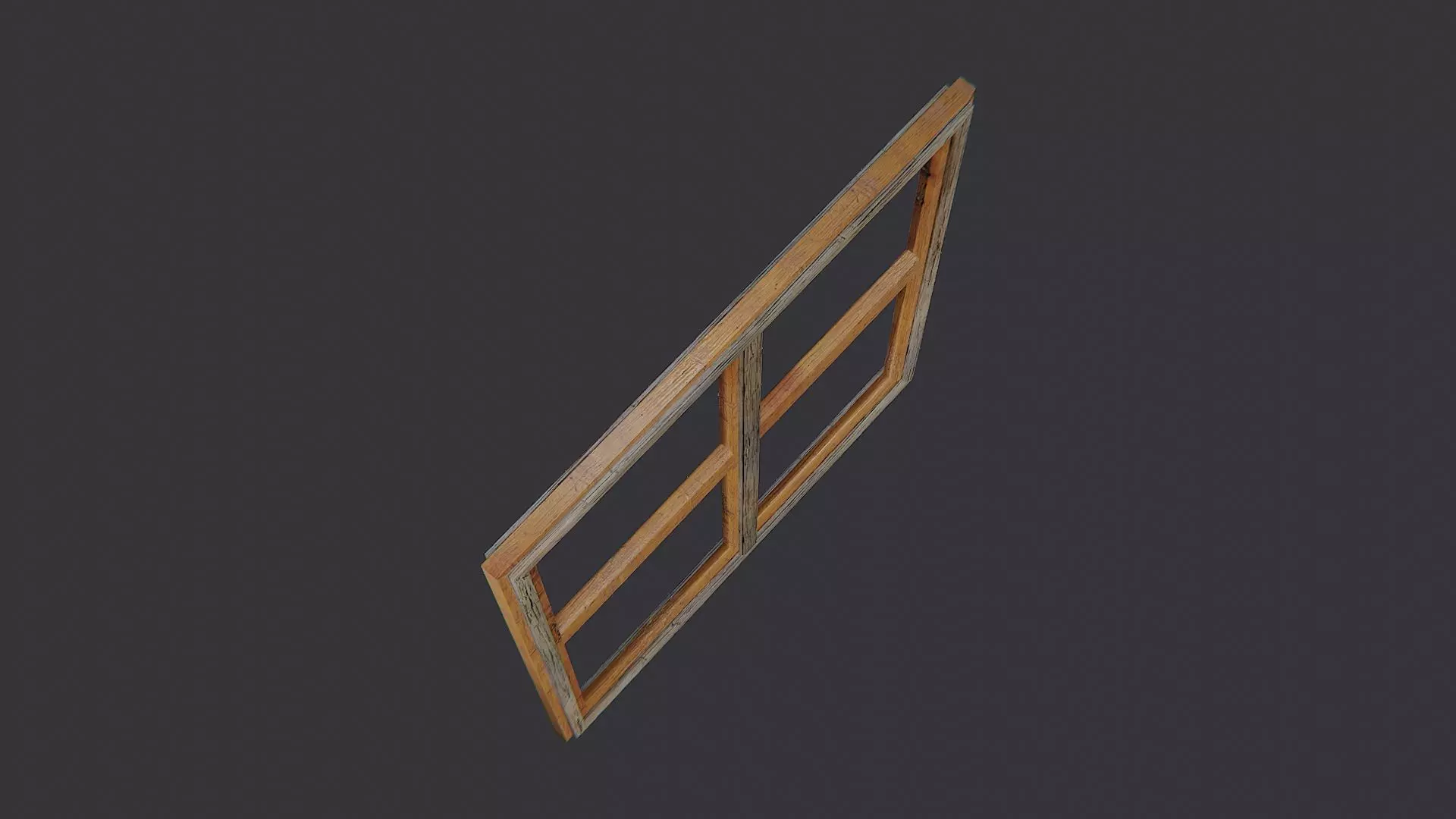 Ornate Wooden Window Frame Low-poly 3D model_4