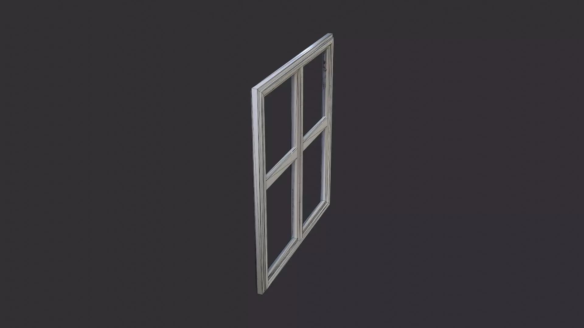 Ornate Wooden Window Frame Low-poly 3D model_7