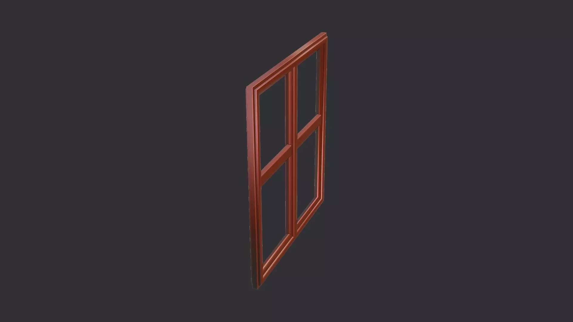 Ornate Wooden Window Frame Low-poly 3D model_6