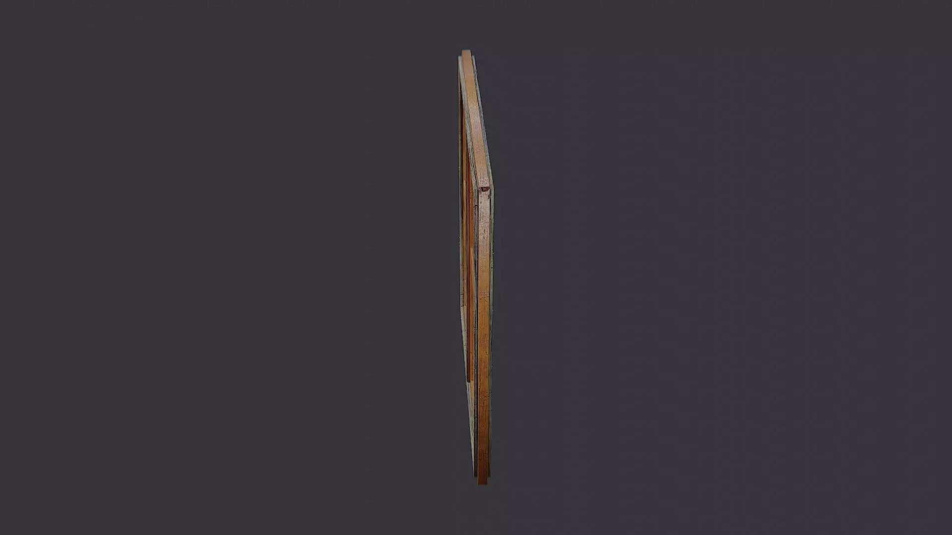 Ornate Wooden Window Frame Low-poly 3D model_3