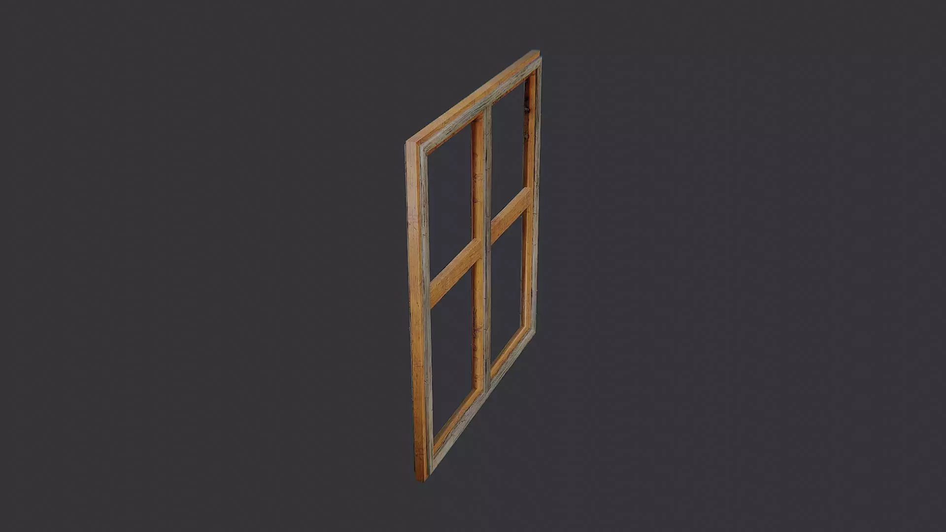 Ornate Wooden Window Frame Low-poly 3D model_0