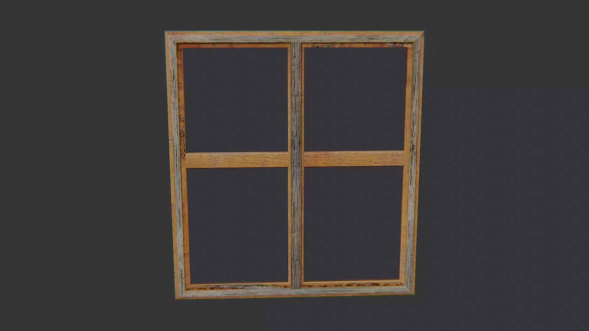 Ornate Wooden Window Frame Low-poly 3D model_2