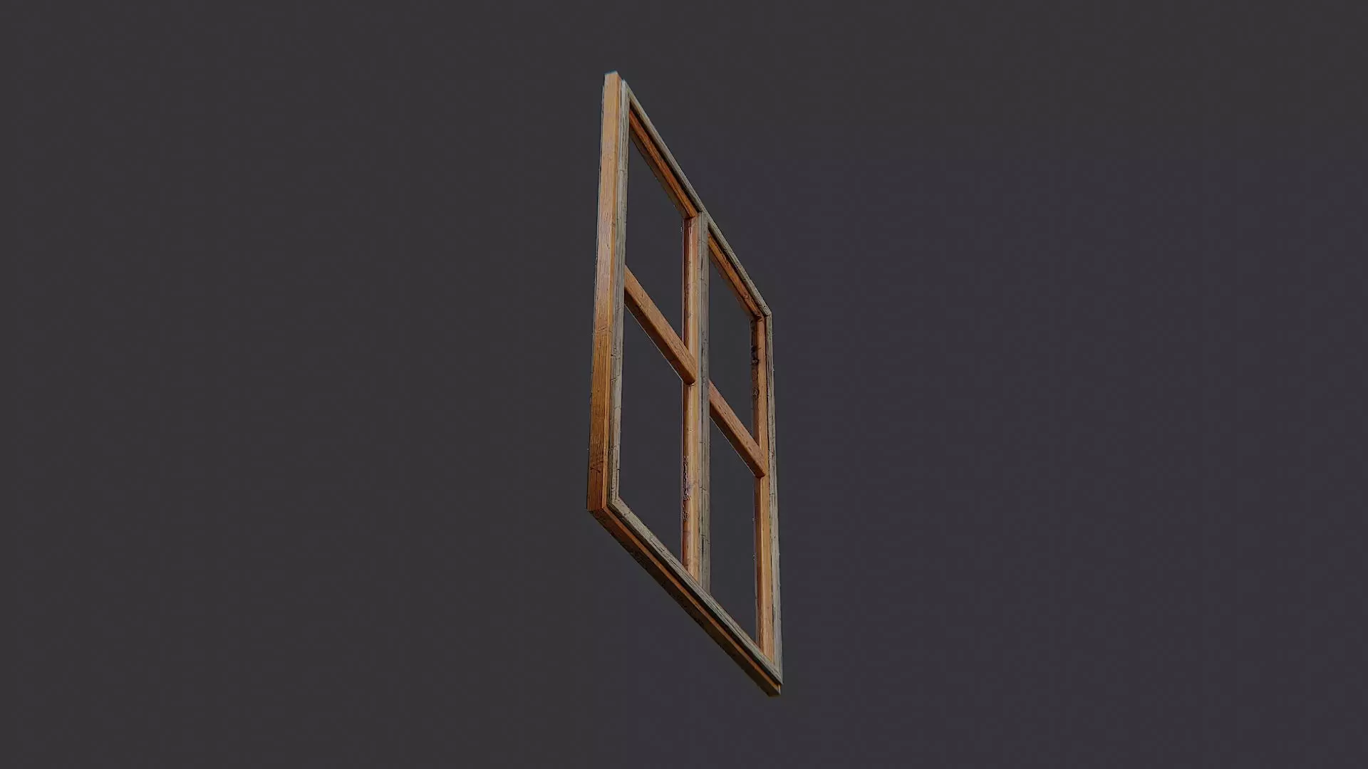 Ornate Wooden Window Frame Low-poly 3D model_5