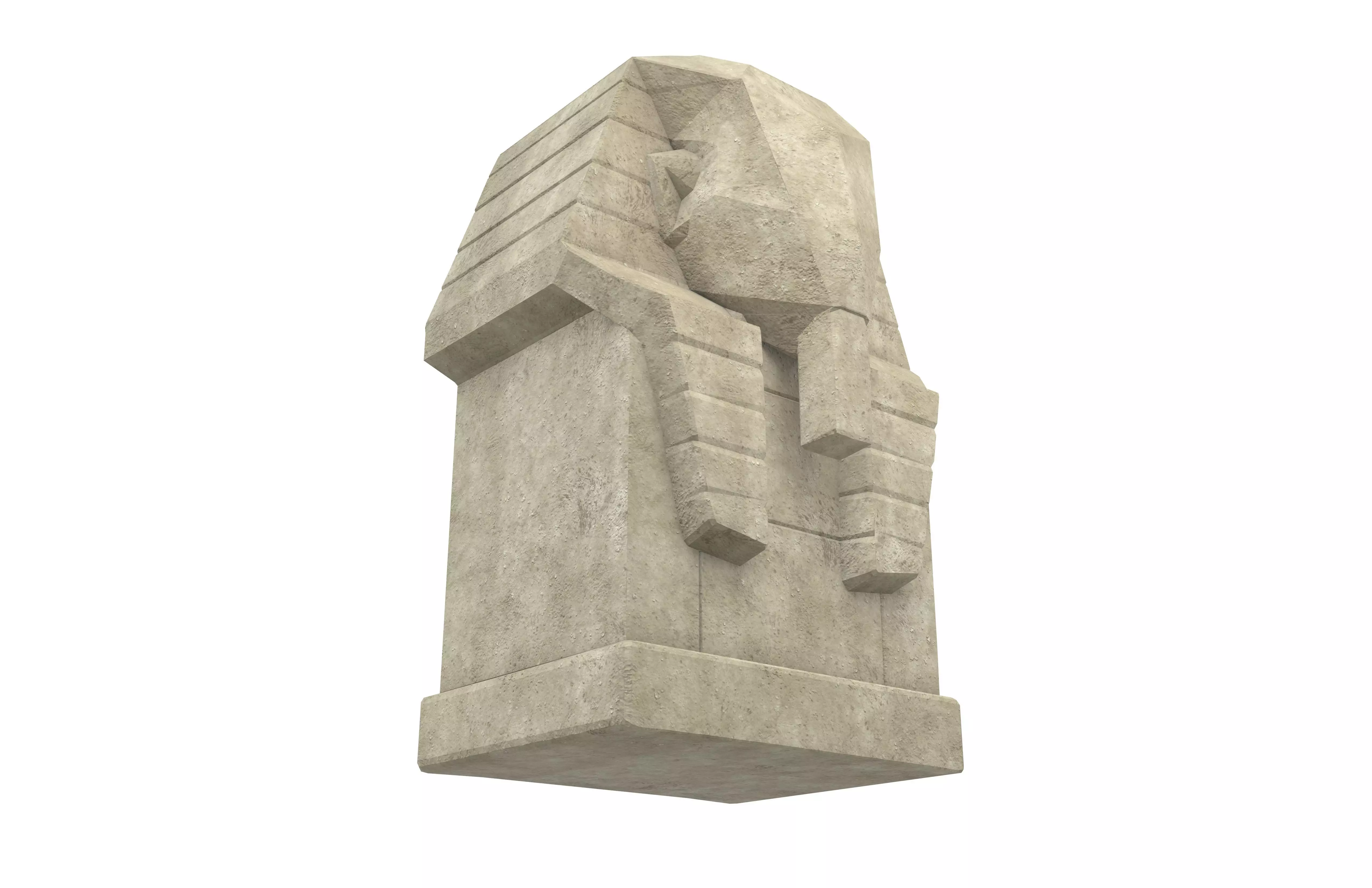 Ancient Egyptian Human Head Stele v1 003 Low-poly 3D model_3