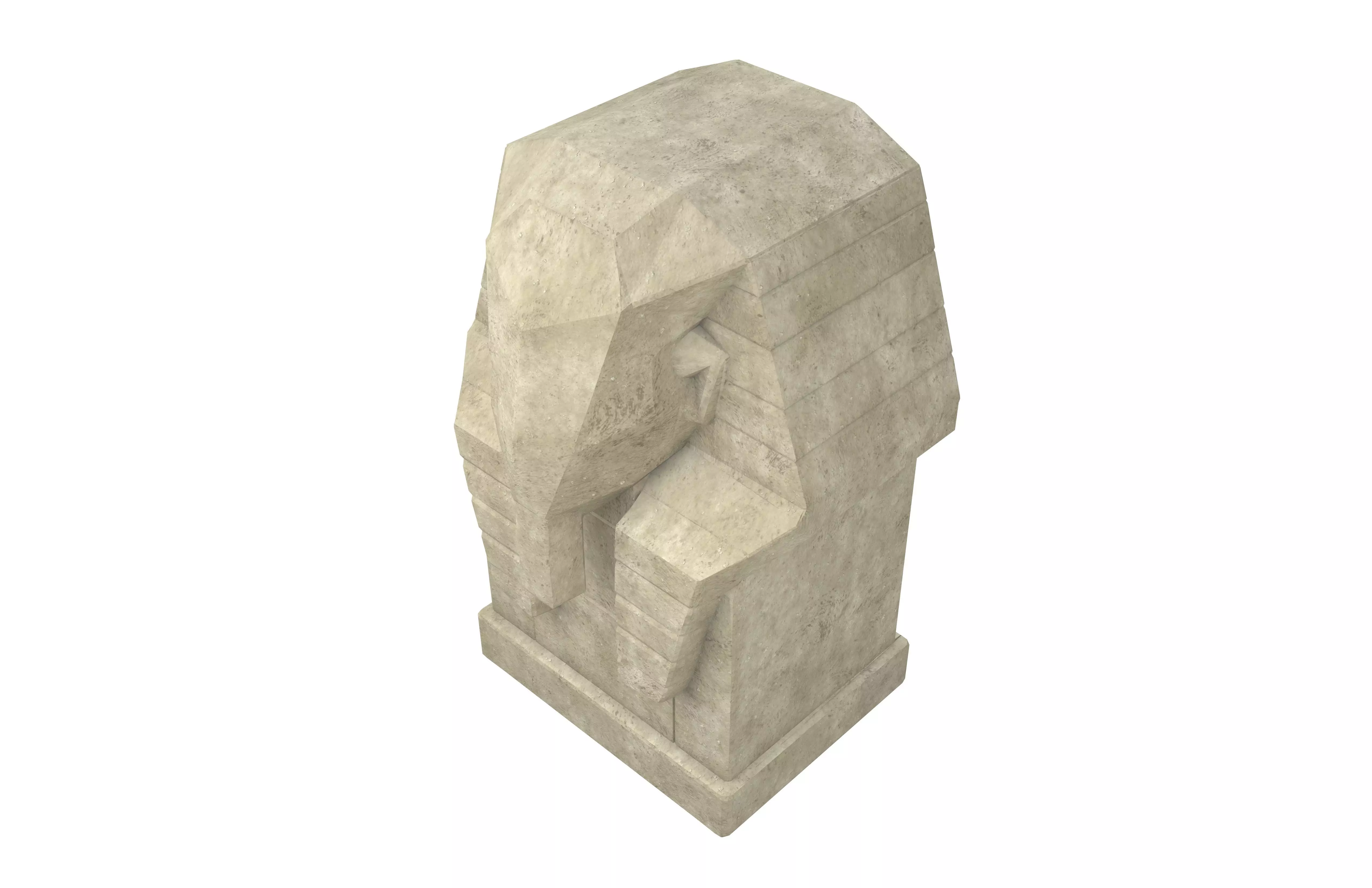 Ancient Egyptian Human Head Stele v1 003 Low-poly 3D model_2