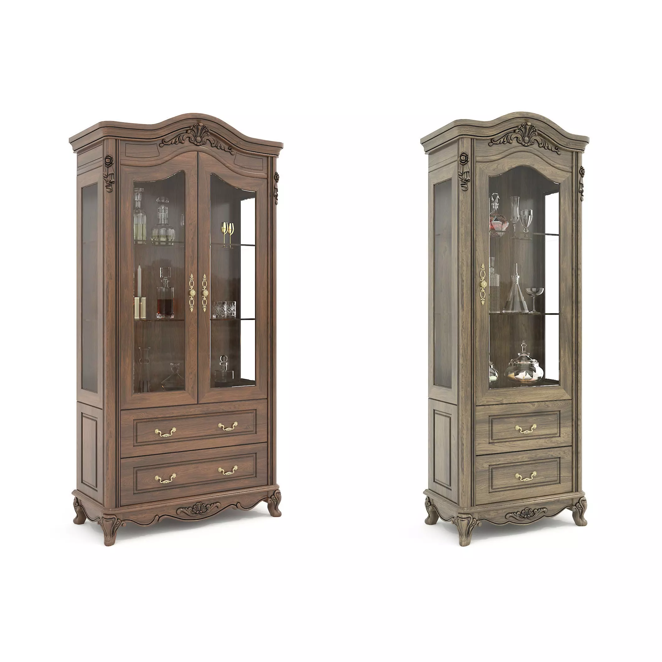 Classic European style Display Cabinet Collection 2 3D model_0
