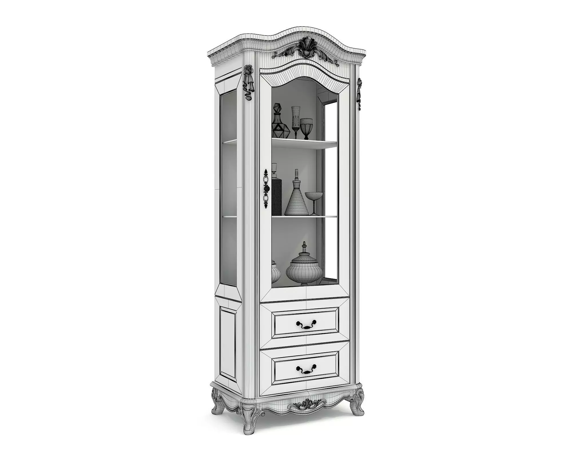 Classic European style Display Cabinet Collection 2 3D model_12