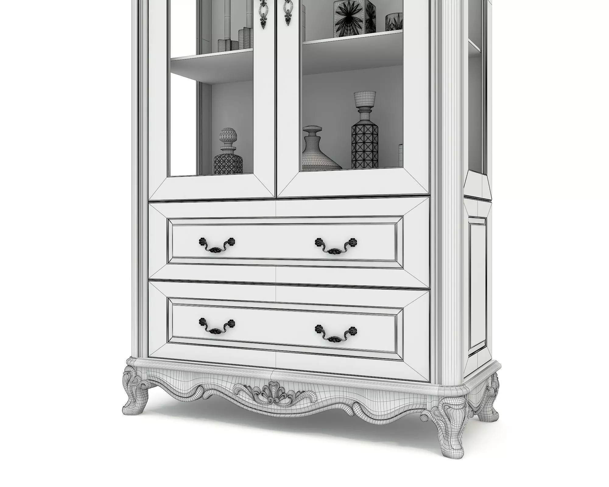 Classic European style Display Cabinet Collection 2 3D model_13