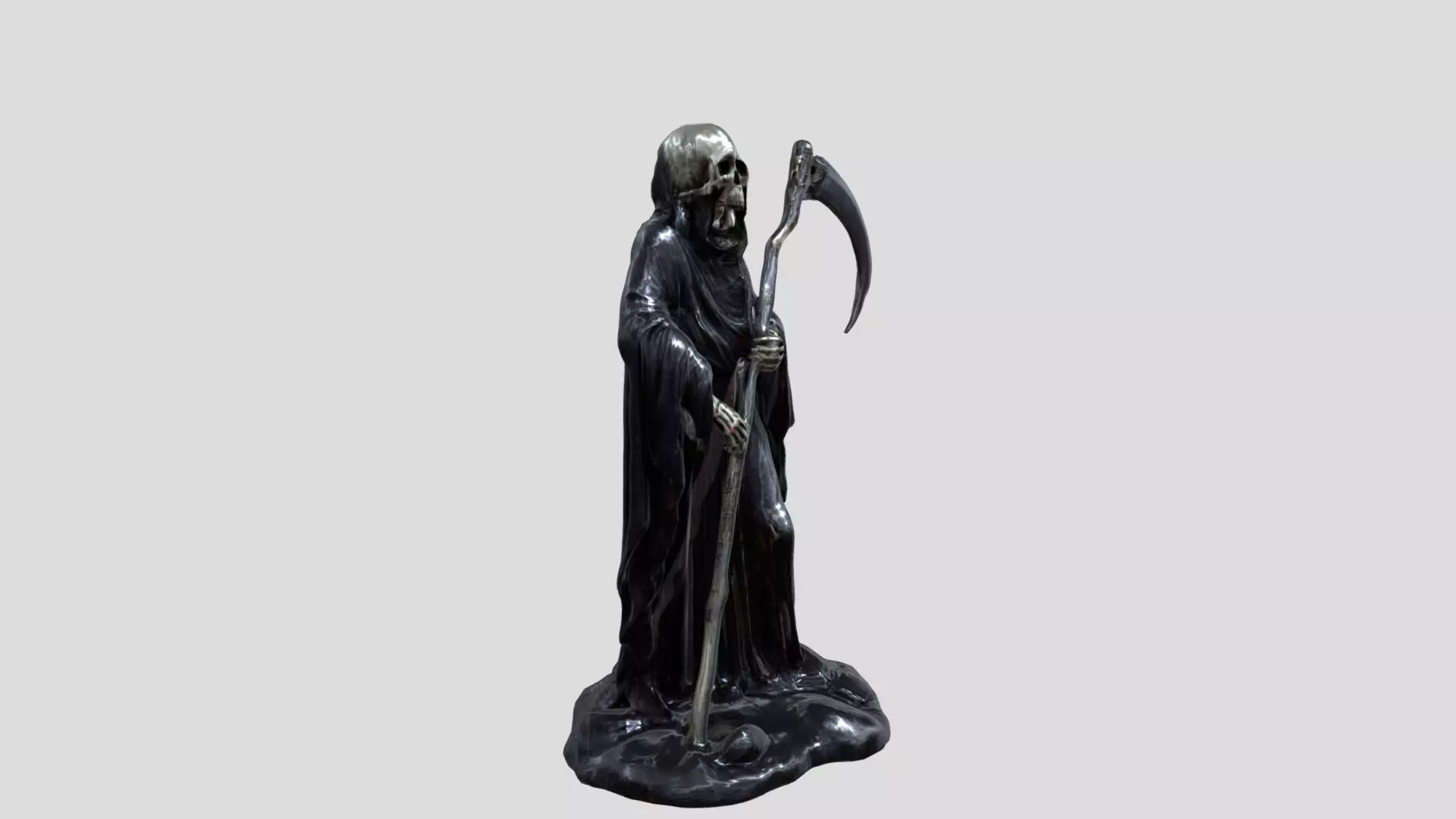 Grim Reaper Statue metal Low-poly 3D model_2