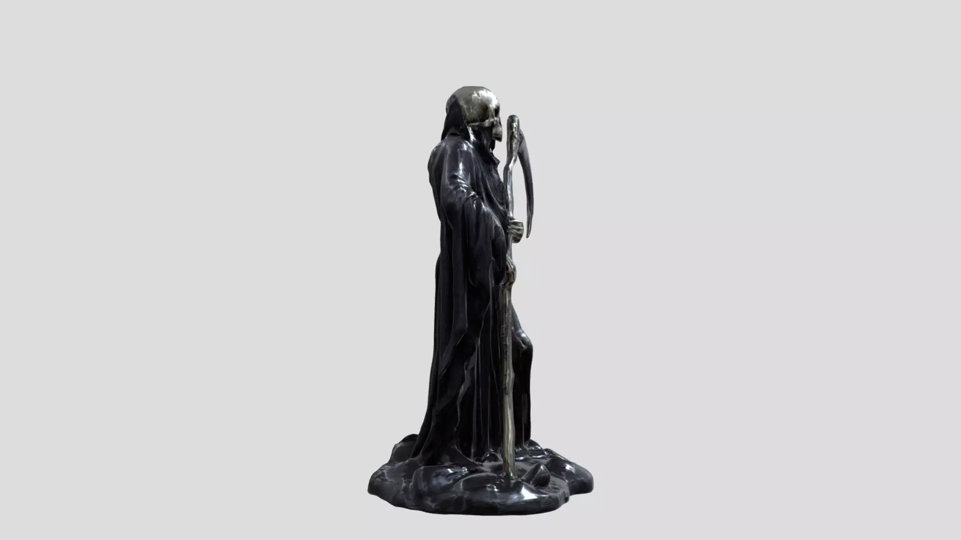 Grim Reaper Statue metal Low-poly 3D model_3