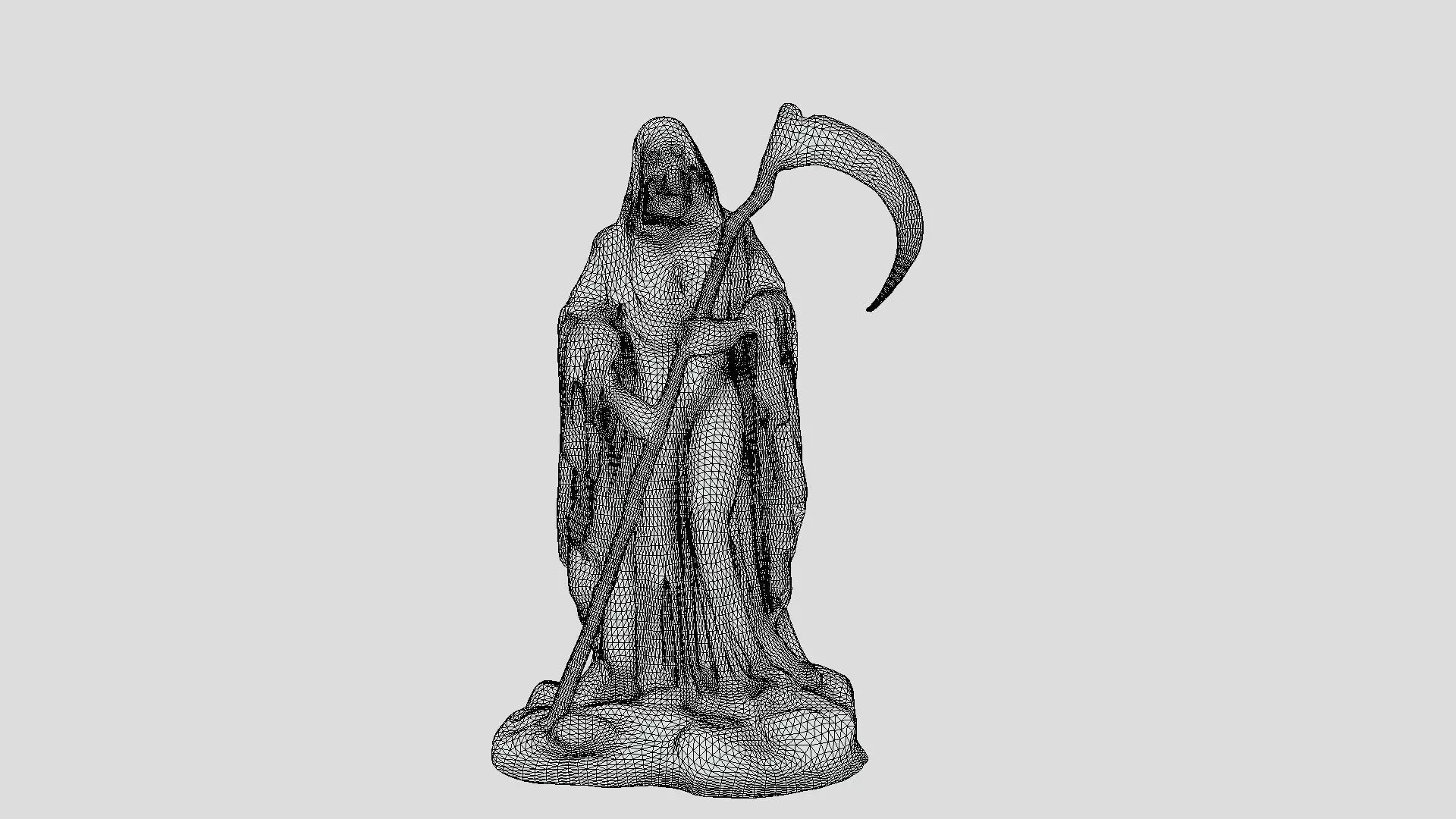 Grim Reaper Statue metal Low-poly 3D model_7