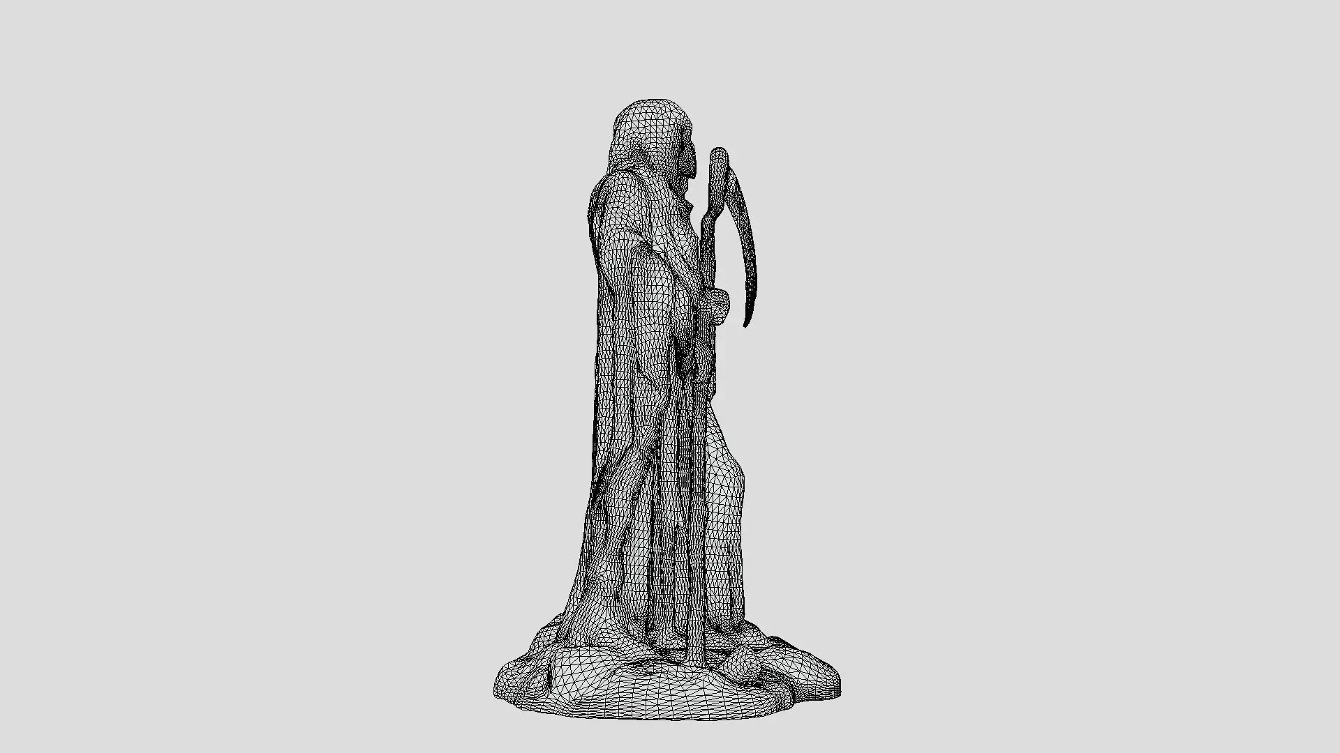 Grim Reaper Statue metal Low-poly 3D model_9