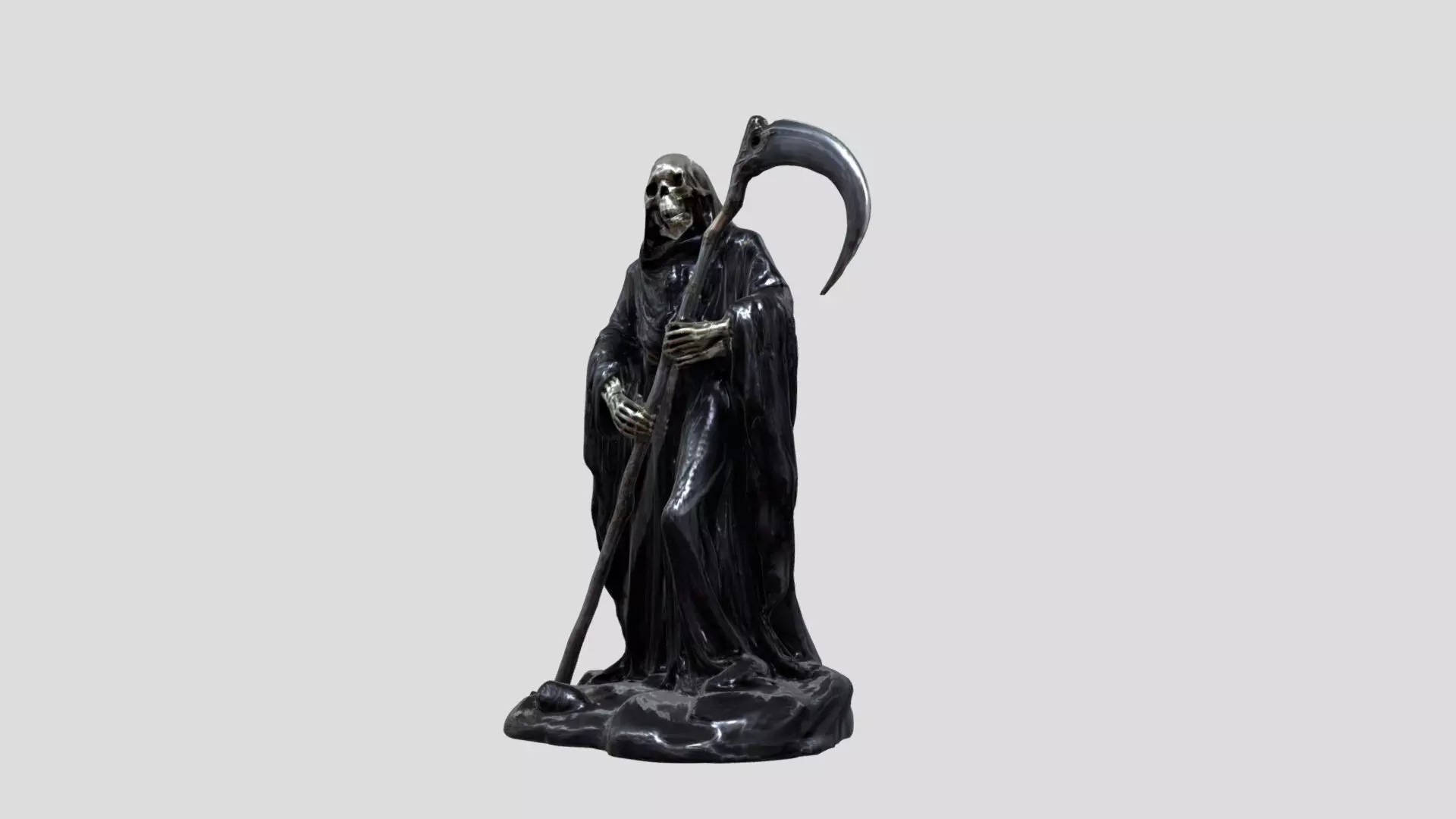 Grim Reaper Statue metal Low-poly 3D model_1