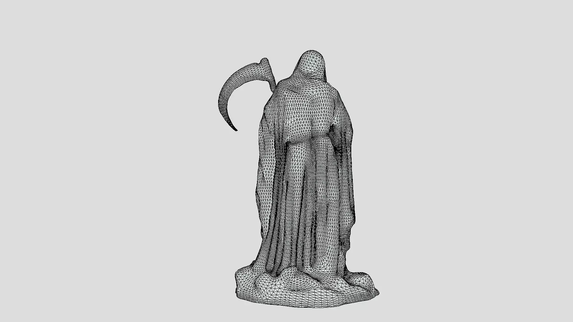 Grim Reaper Statue metal Low-poly 3D model_6