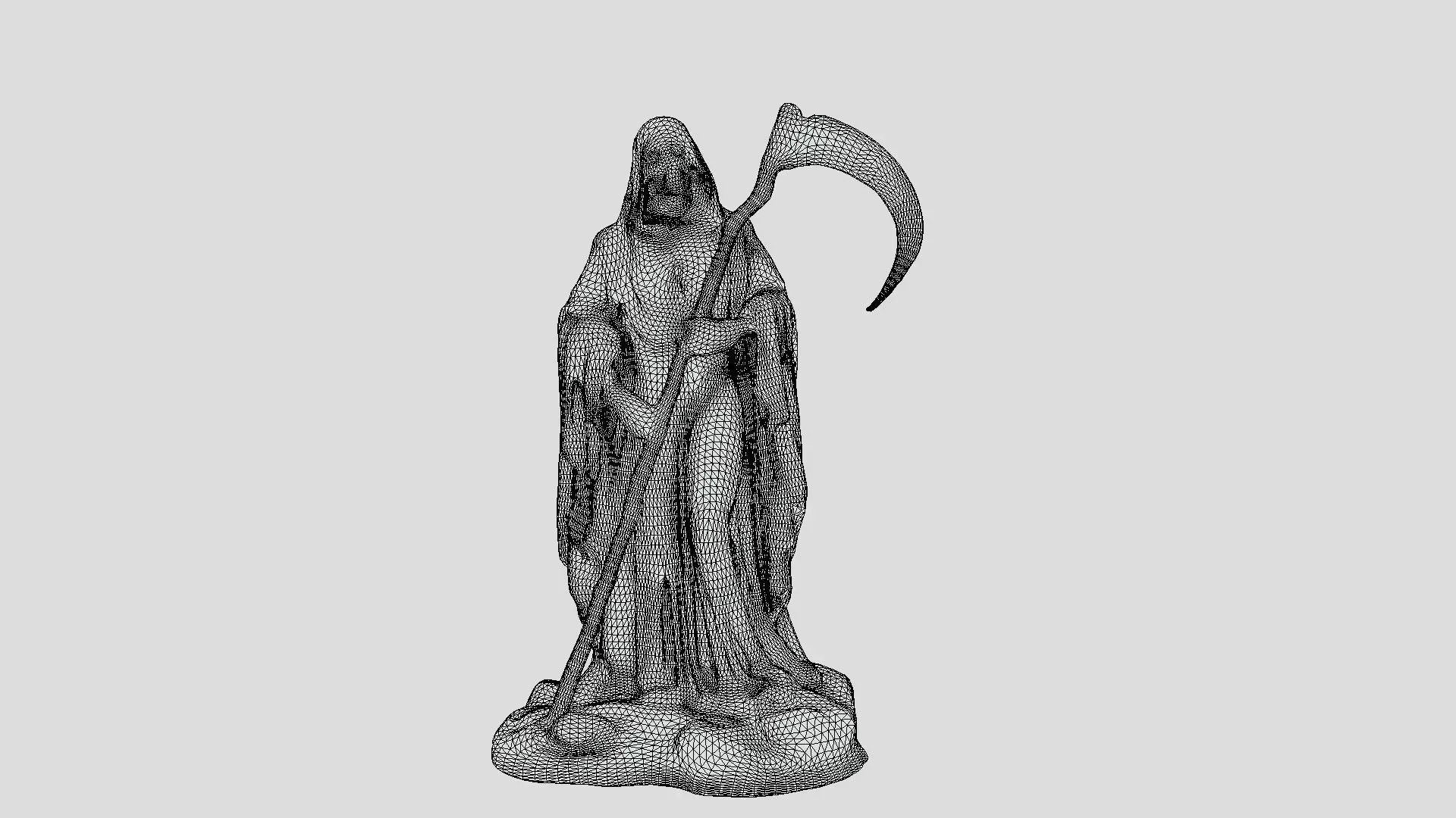 Grim Reaper Statue metal Low-poly 3D model_8