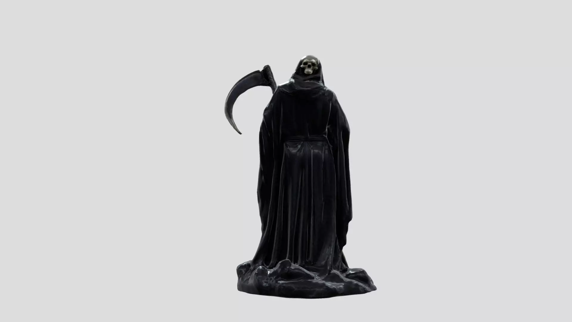 Grim Reaper Statue metal Low-poly 3D model_5