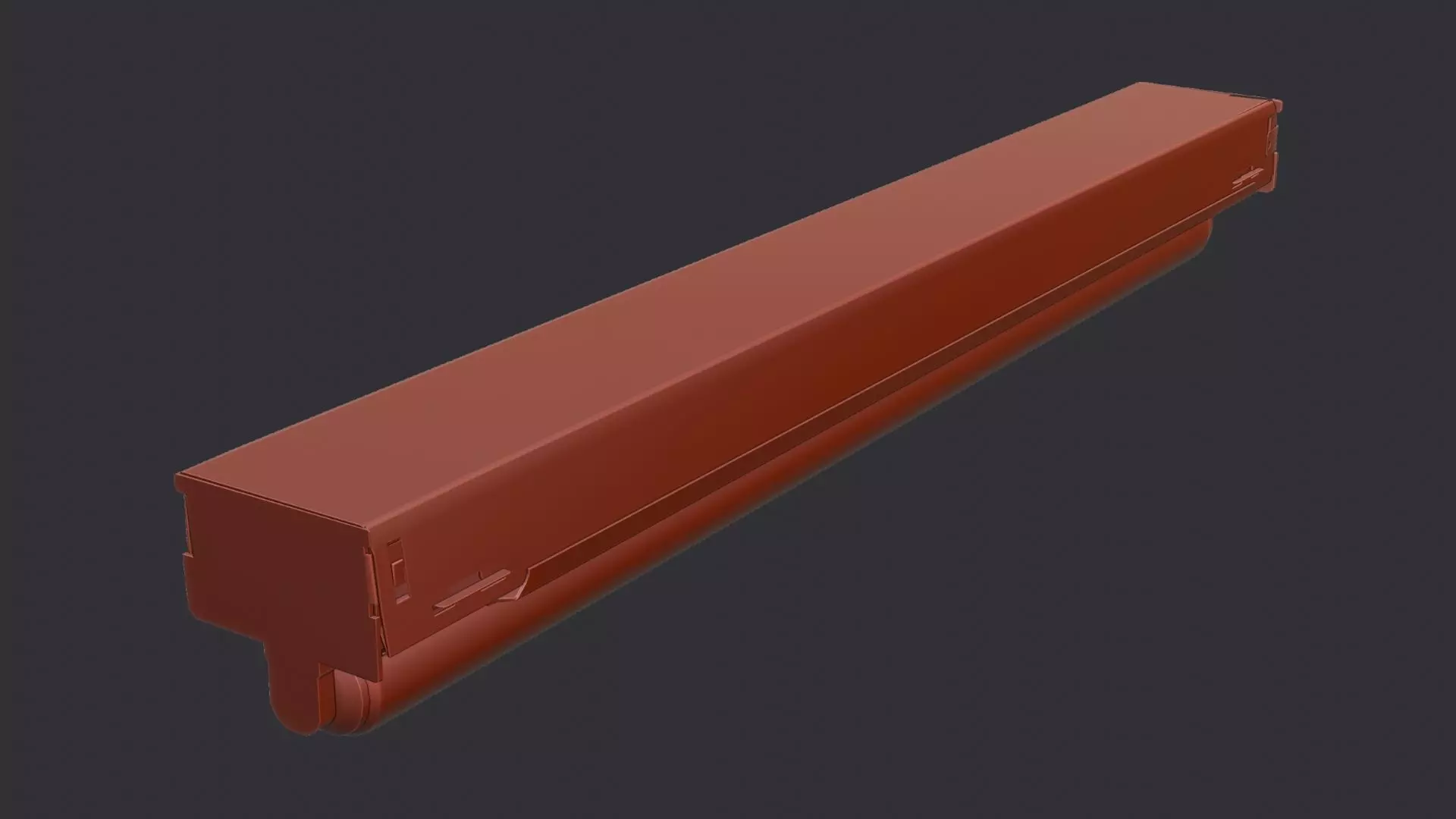 Fluorescent Ceiling Tube Light Warm Glow Low-poly 3D model_6