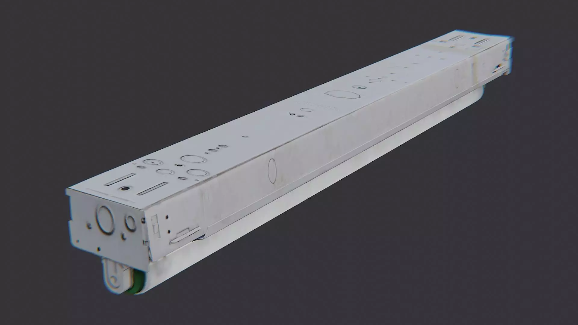 Fluorescent Ceiling Tube Light Warm Glow Low-poly 3D model_0