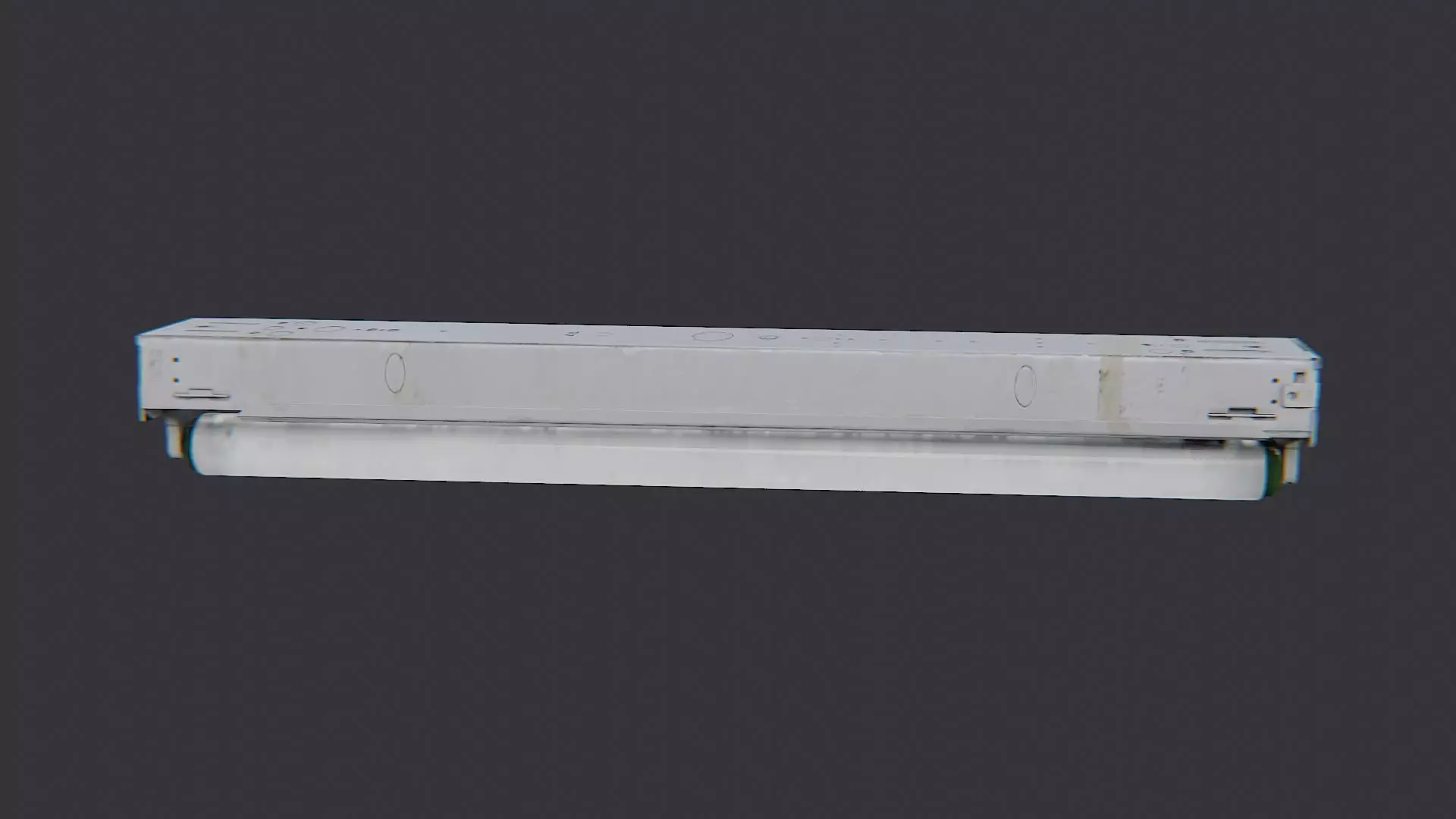 Fluorescent Ceiling Tube Light Warm Glow Low-poly 3D model_2