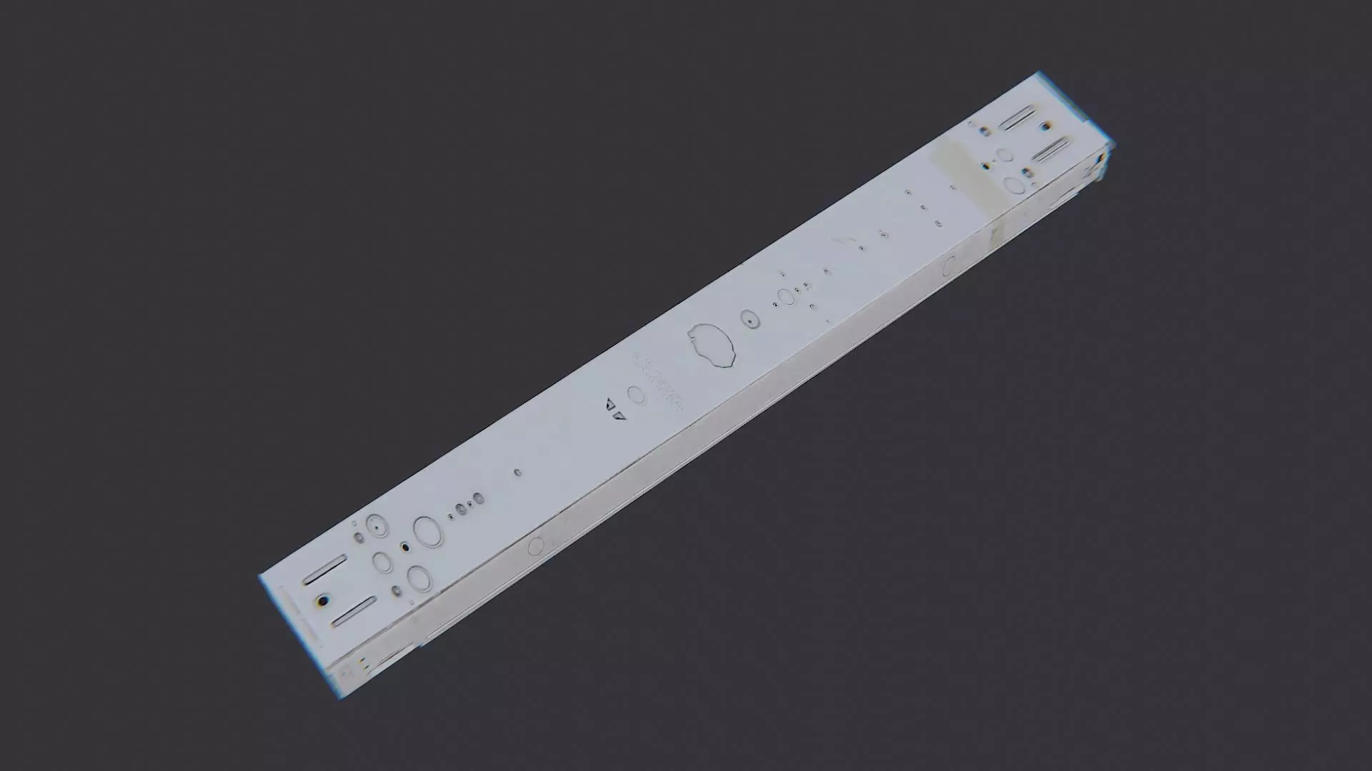 Fluorescent Ceiling Tube Light Warm Glow Low-poly 3D model_4