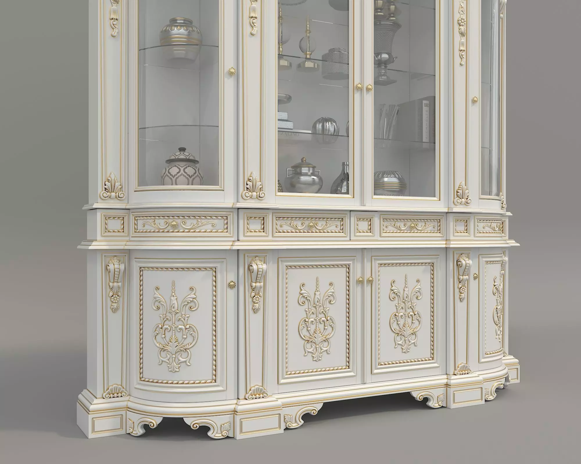 Classic Display Cabinet and Decoration 11 3D model_4