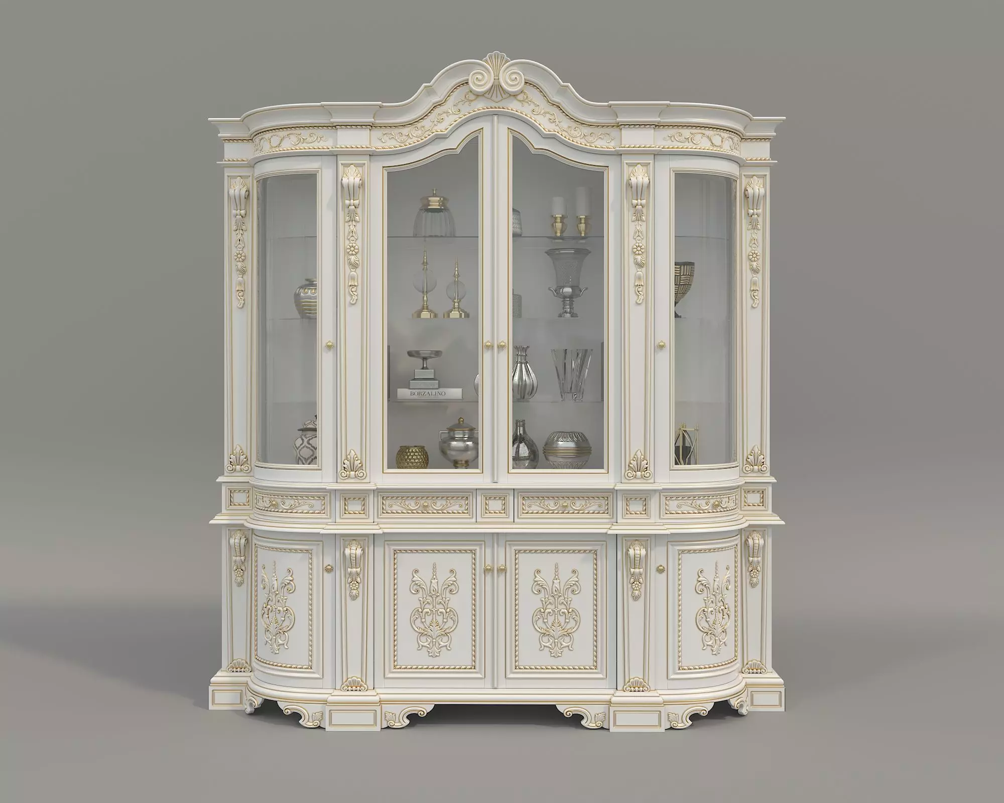 Classic Display Cabinet and Decoration 11 3D model_2