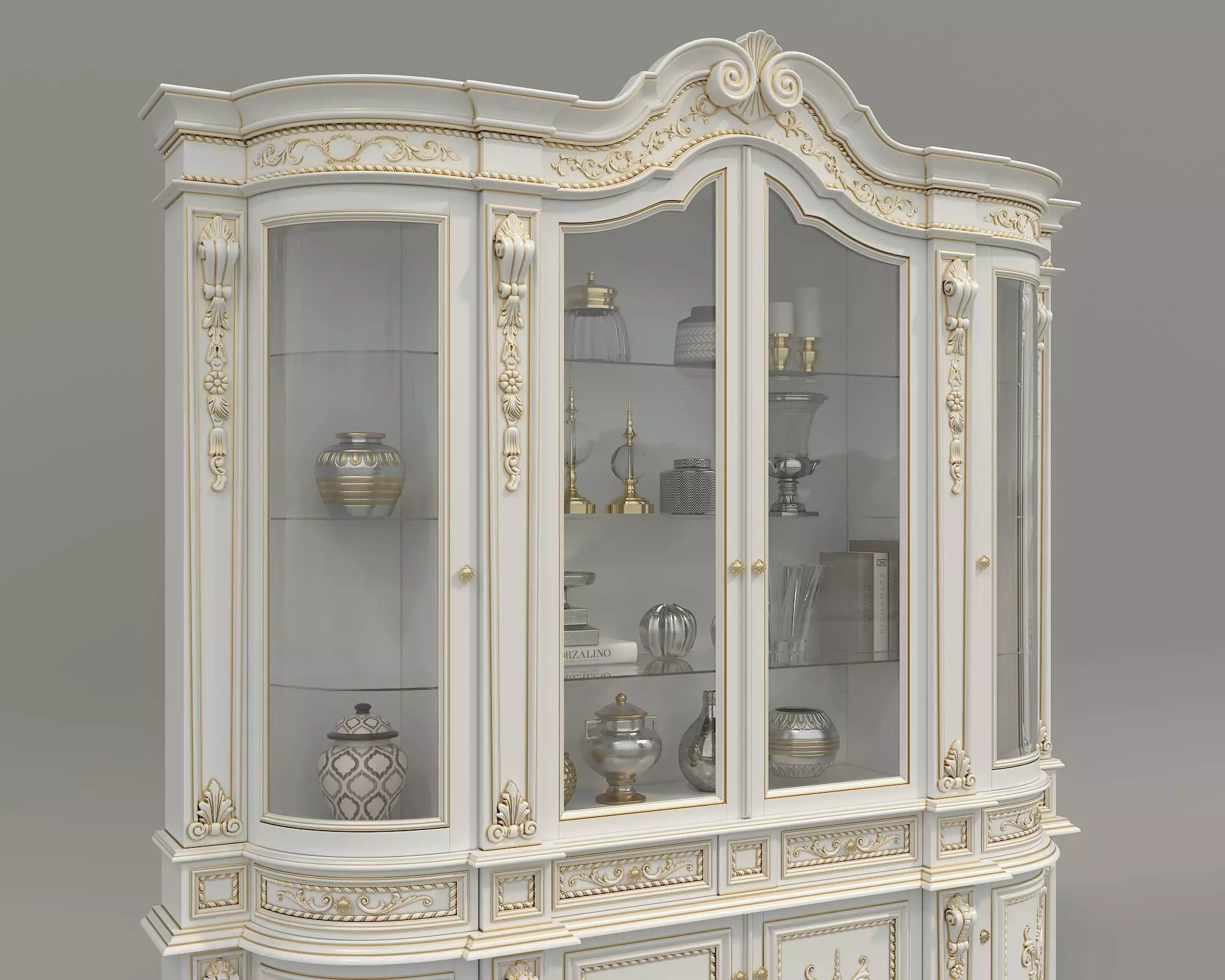 Classic Display Cabinet and Decoration 11 3D model_3
