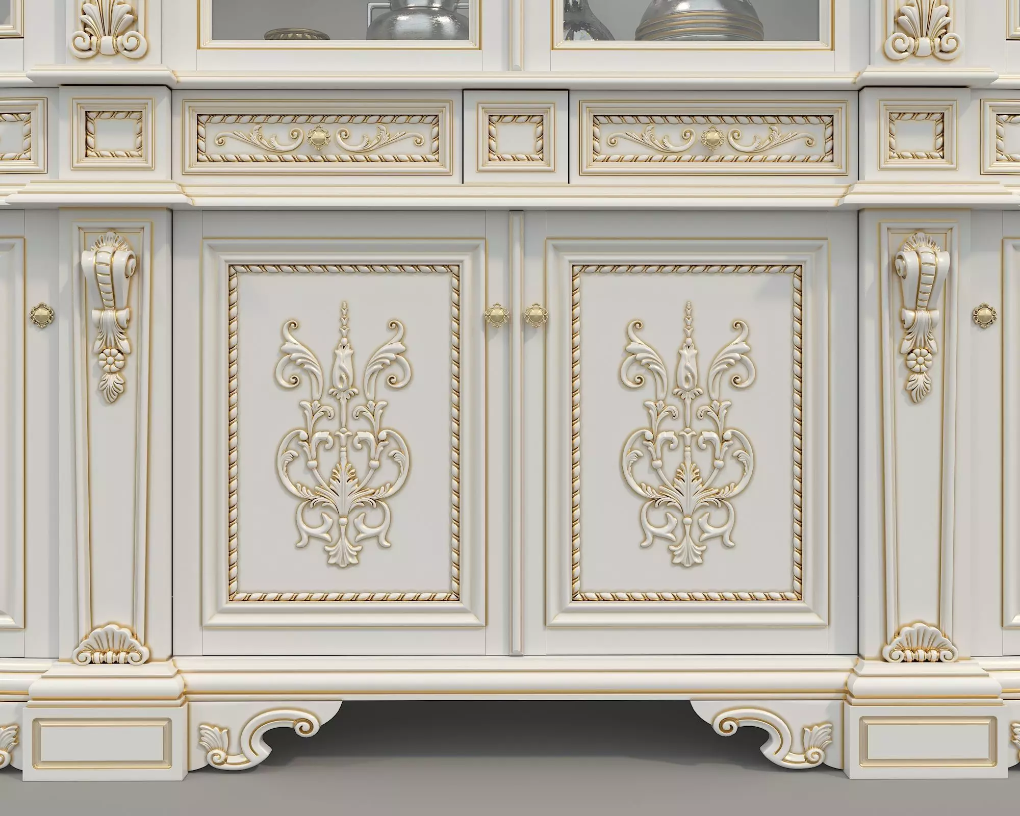 Classic Display Cabinet and Decoration 11 3D model_7