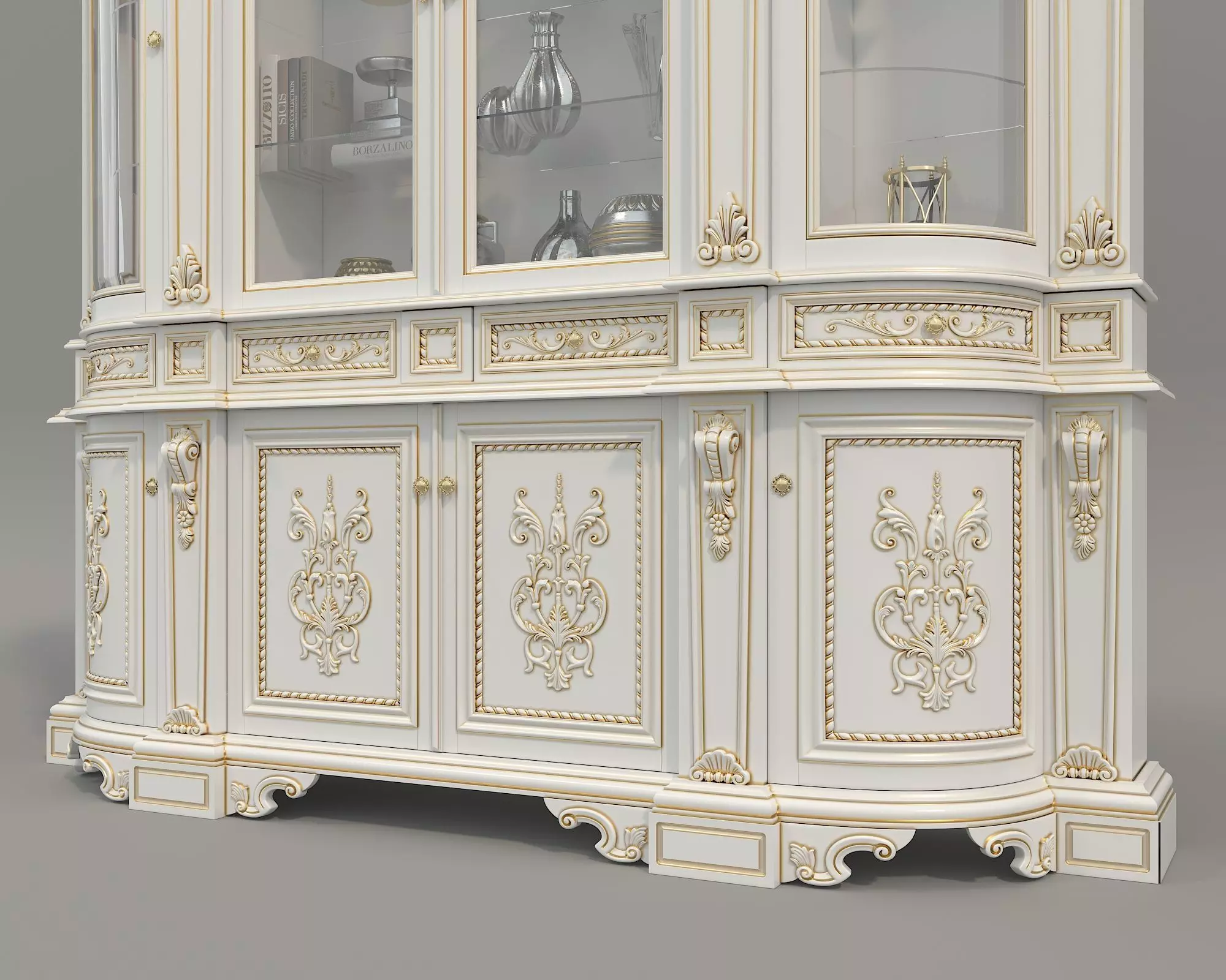 Classic Display Cabinet and Decoration 11 3D model_5