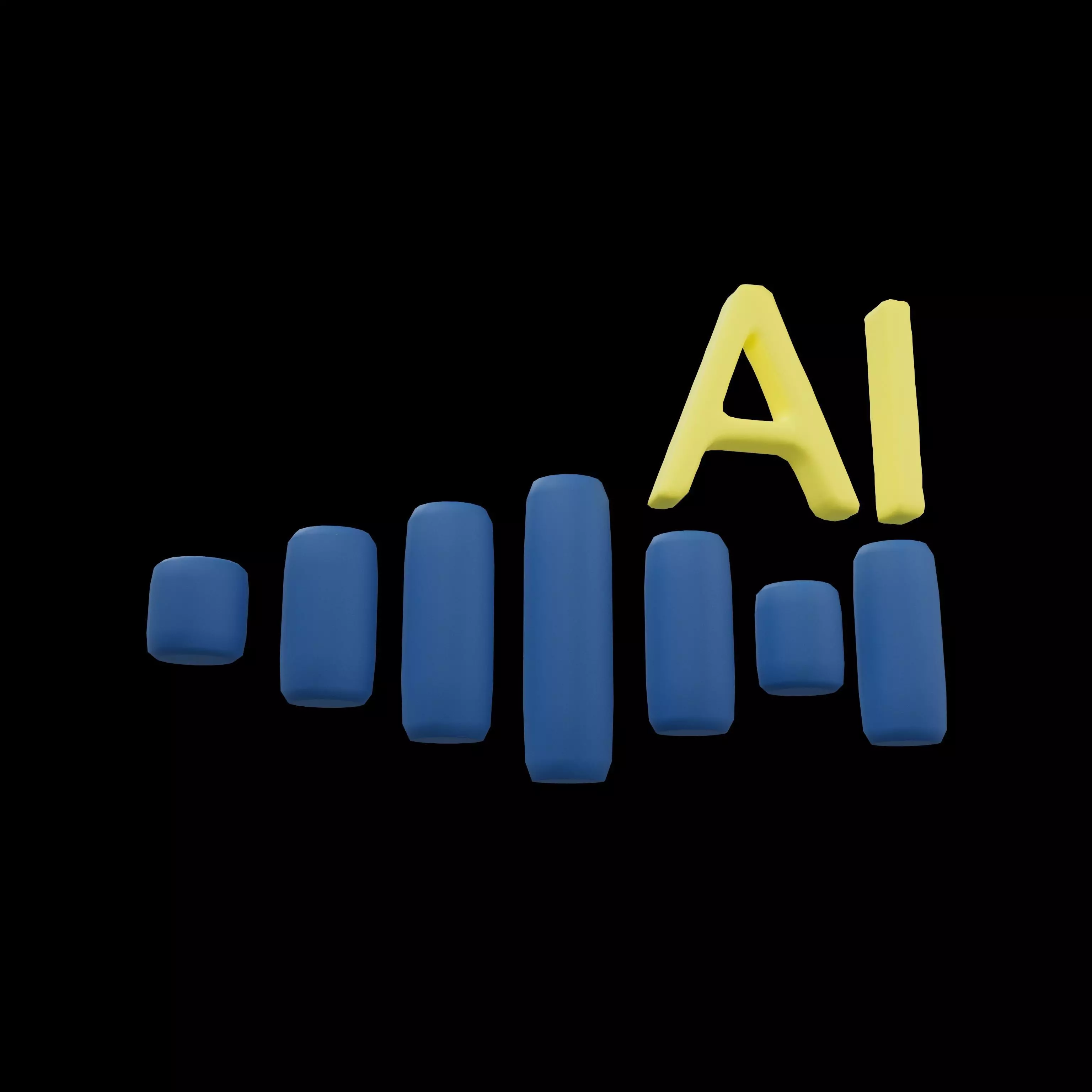 AI Voice Message Icon v1 002 Low-poly 3D model