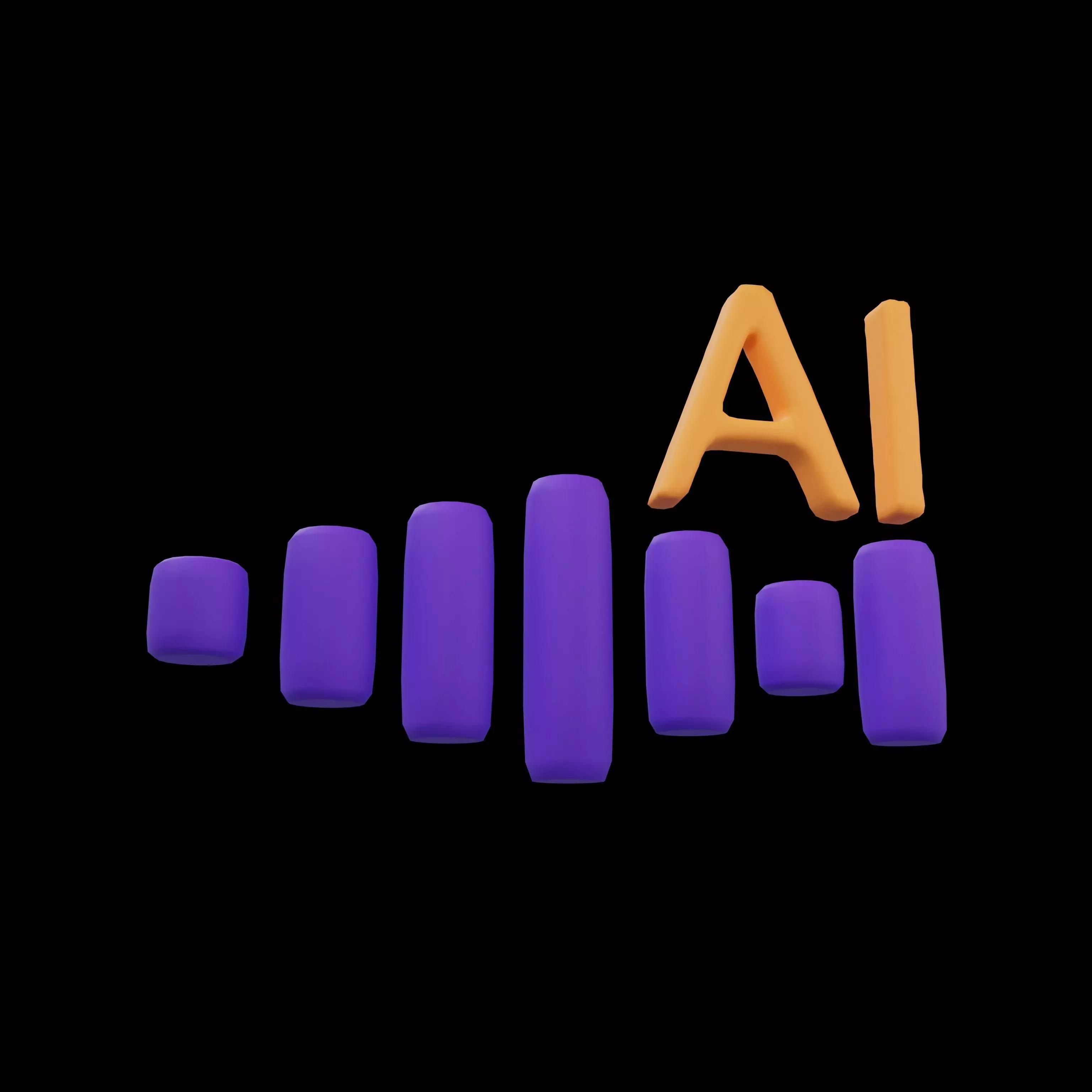 AI Voice Message Icon v1 003 Low-poly 3D model