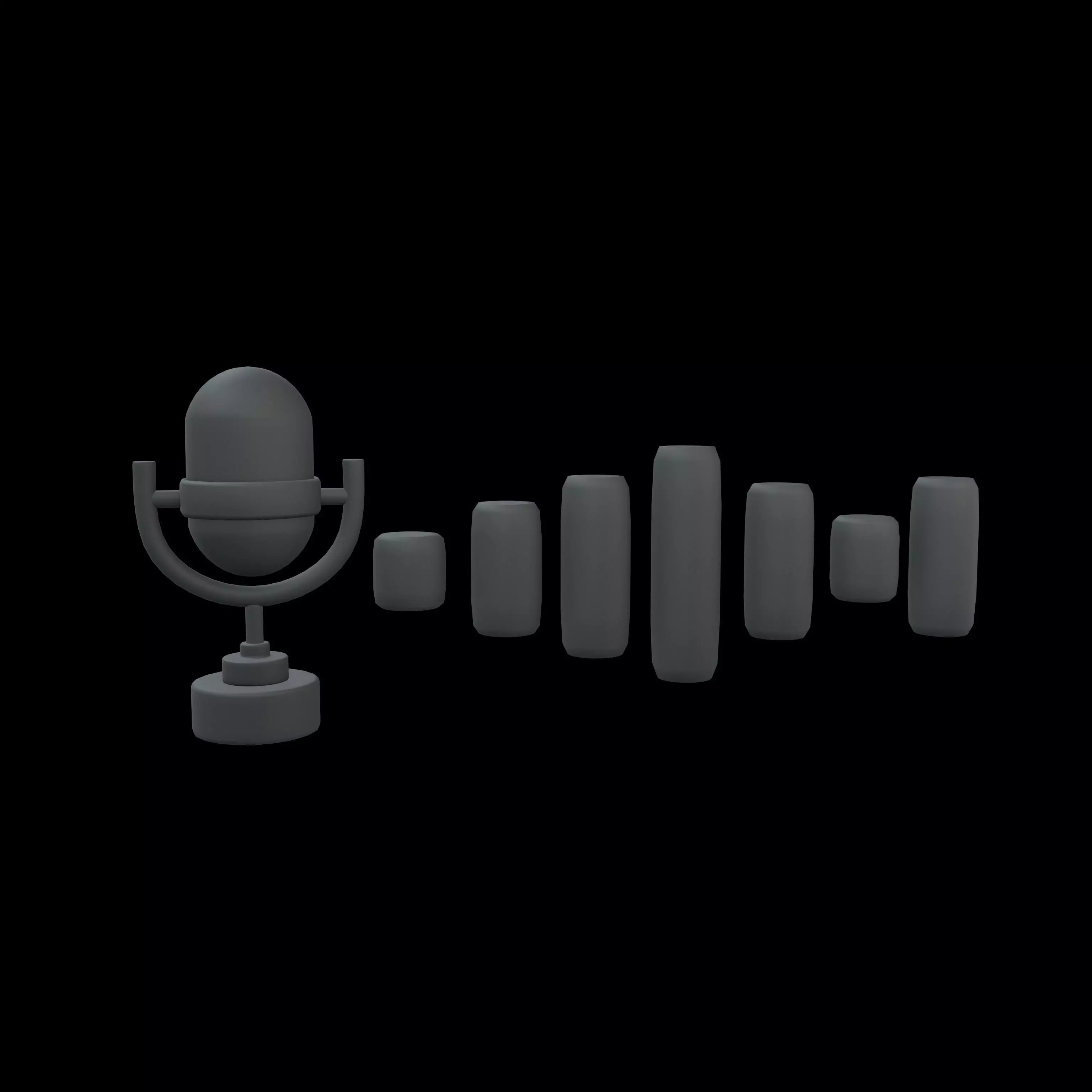Voice Message Icon v1 001 Low-poly 3D model
