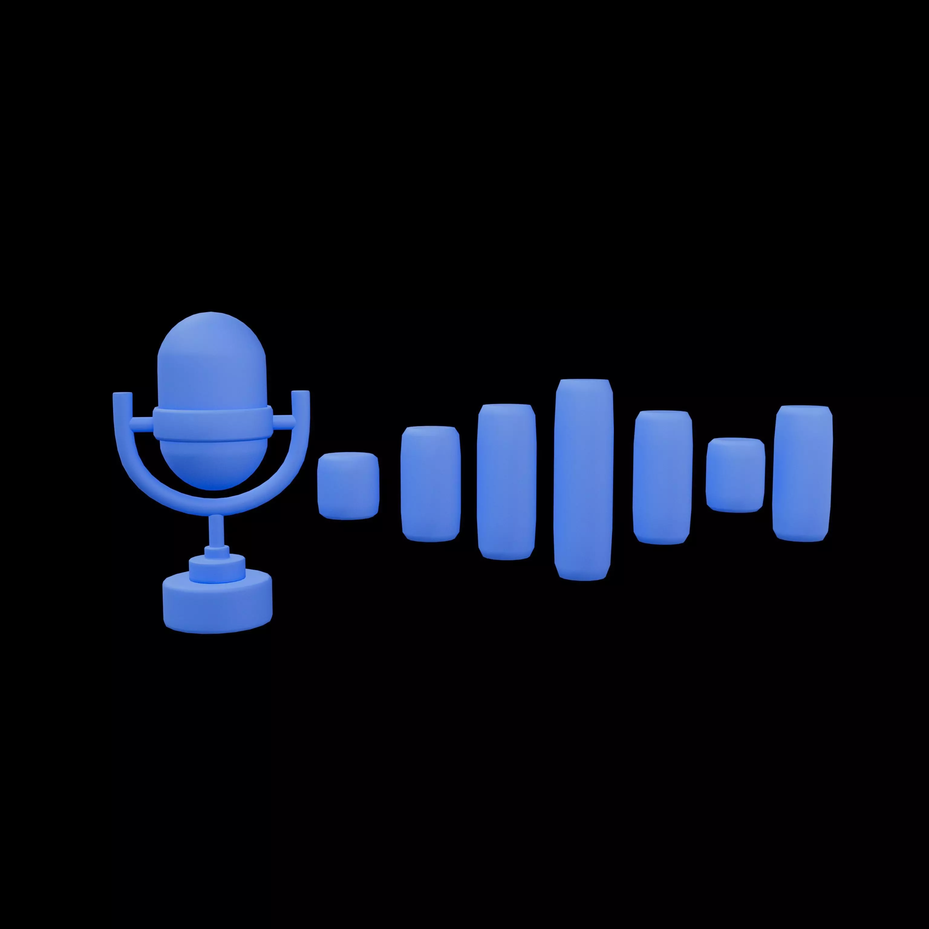 Voice Message Icon v1 002 Low-poly 3D model