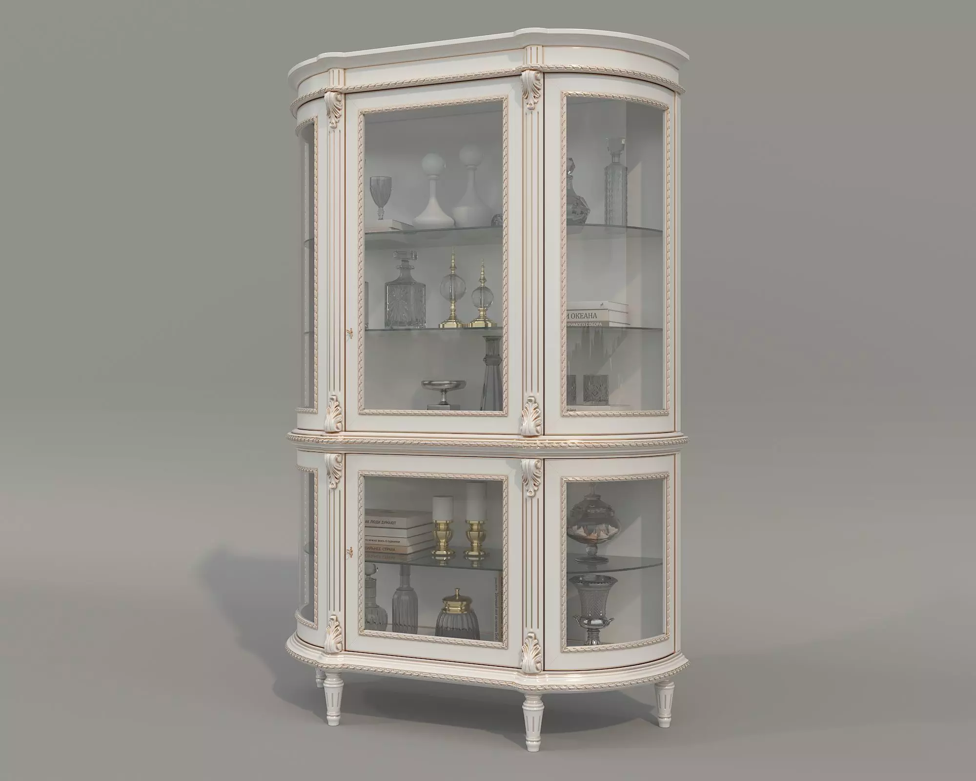 Classic Display Cabinet and Decoration 13 3D model_1