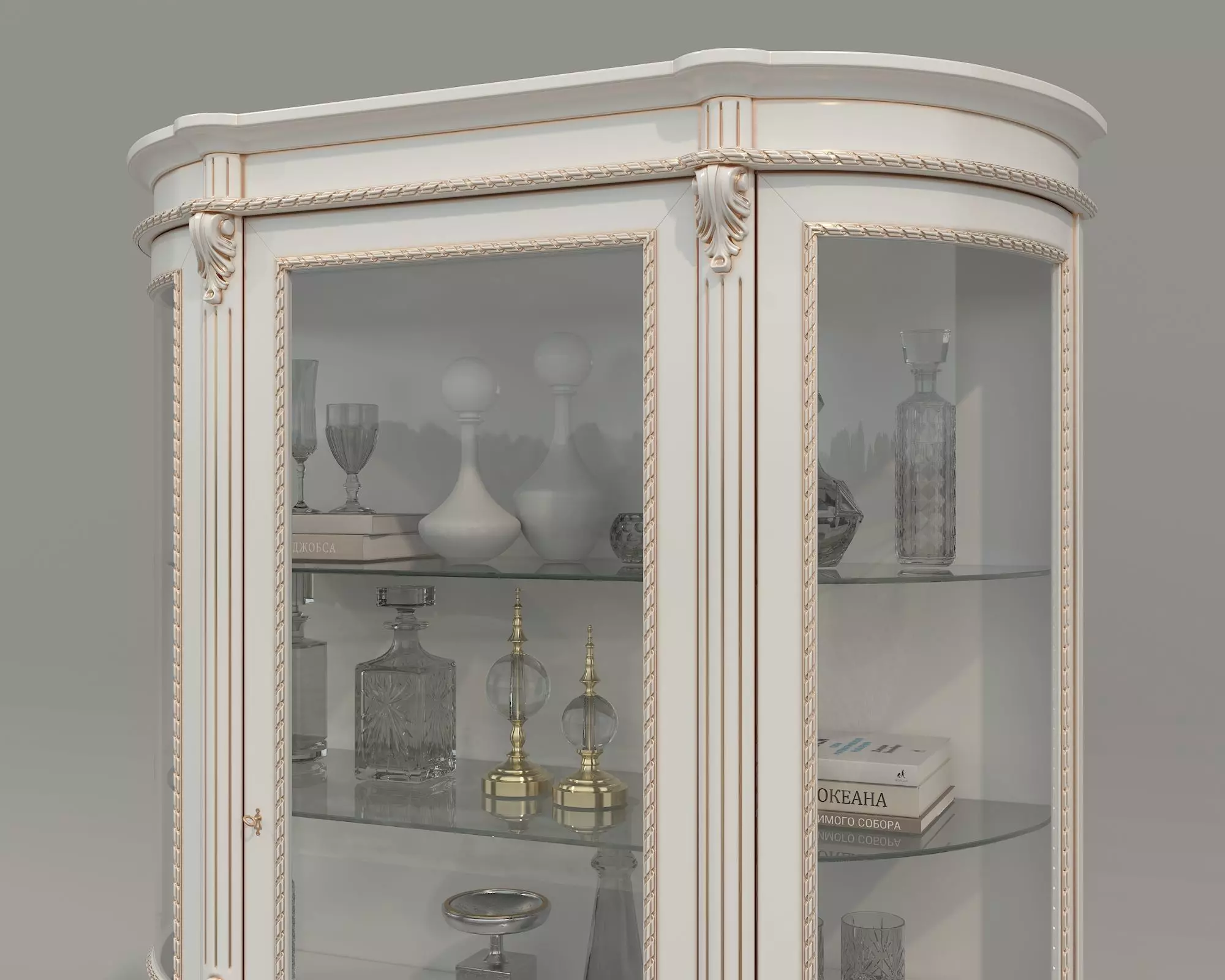 Classic Display Cabinet and Decoration 13 3D model_7