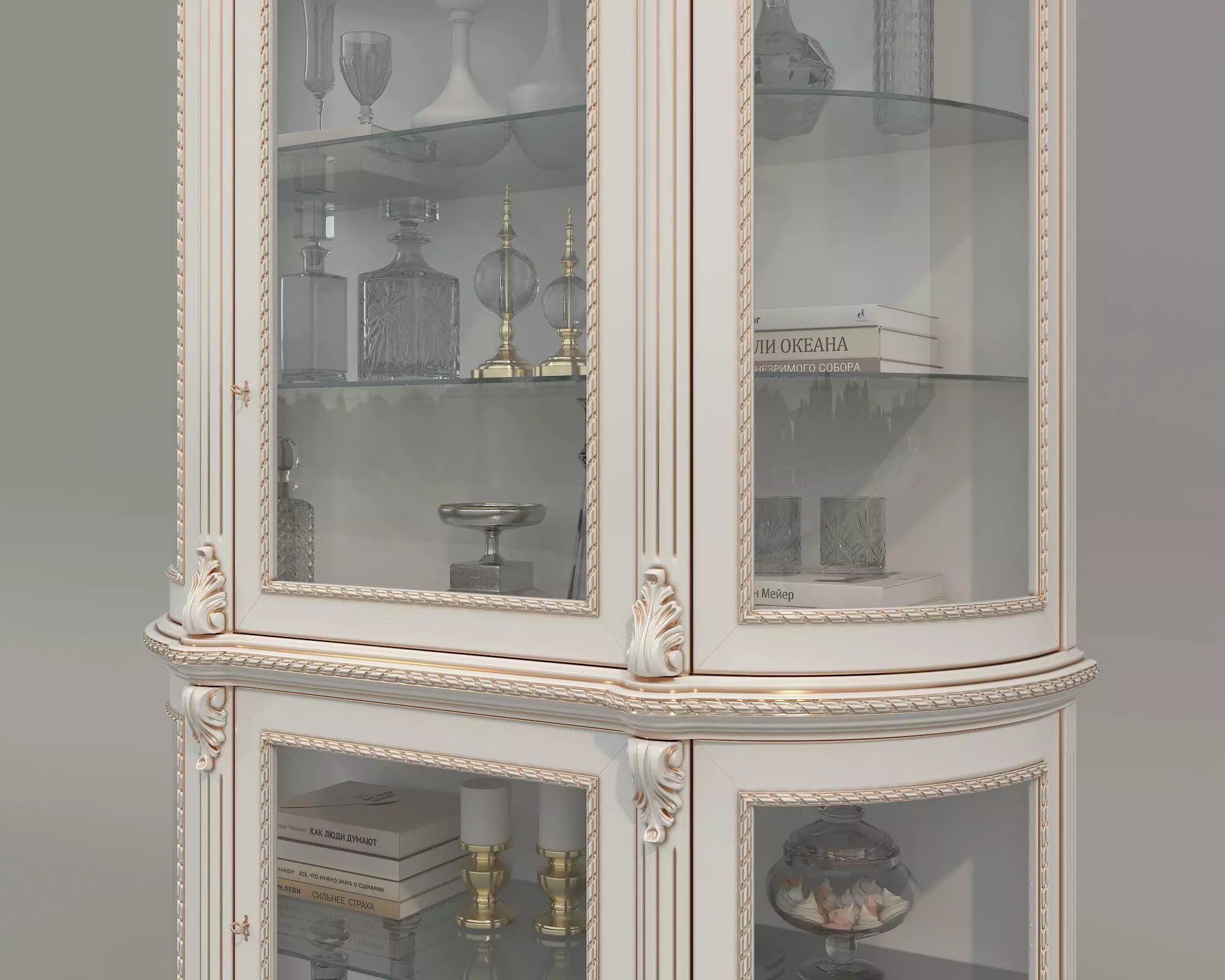 Classic Display Cabinet and Decoration 13 3D model_5