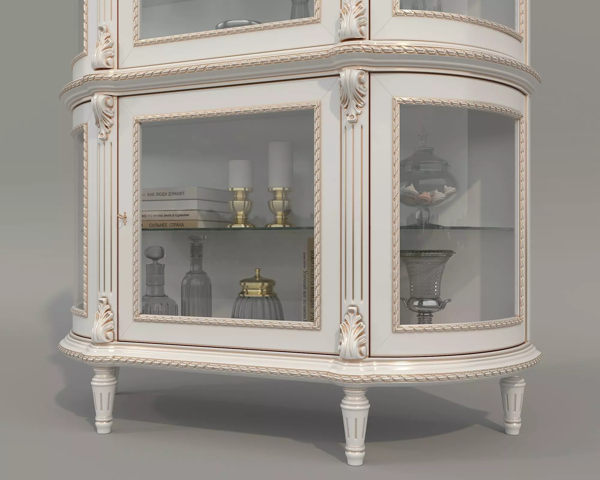 Classic Display Cabinet and Decoration 13 3D model_6