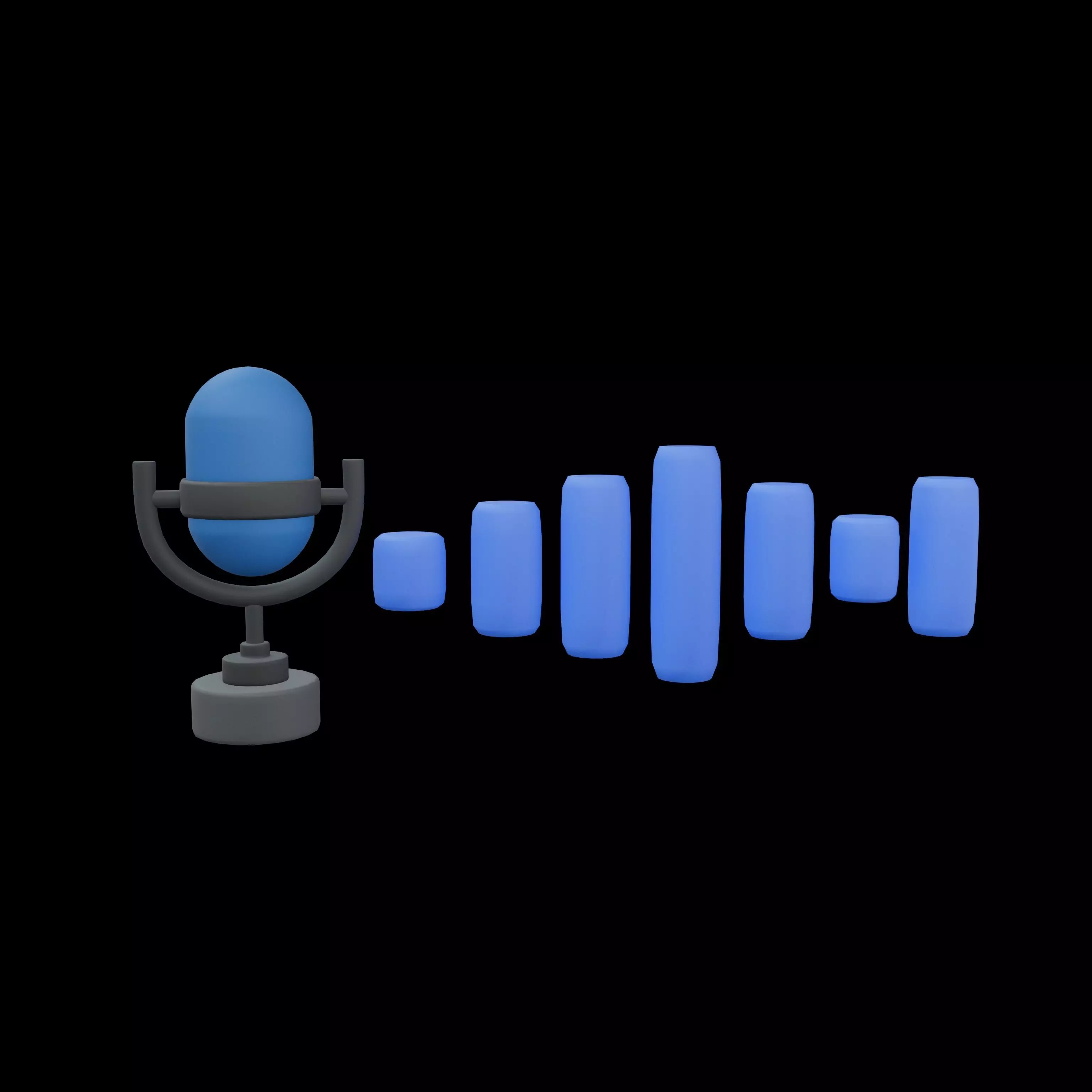 Voice Message Icon v1 003 Low-poly 3D model
